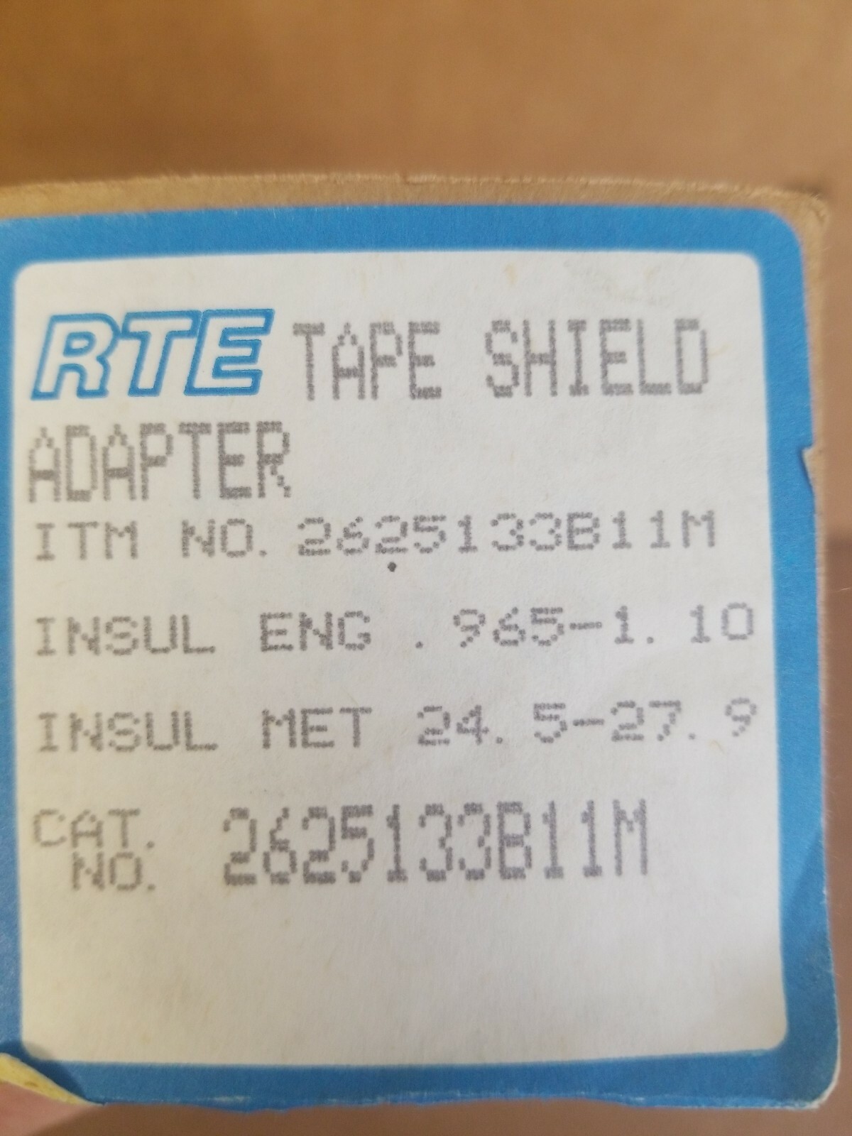Cooper Power Systems RTE 2625133B11M Tape Shield Adapter
