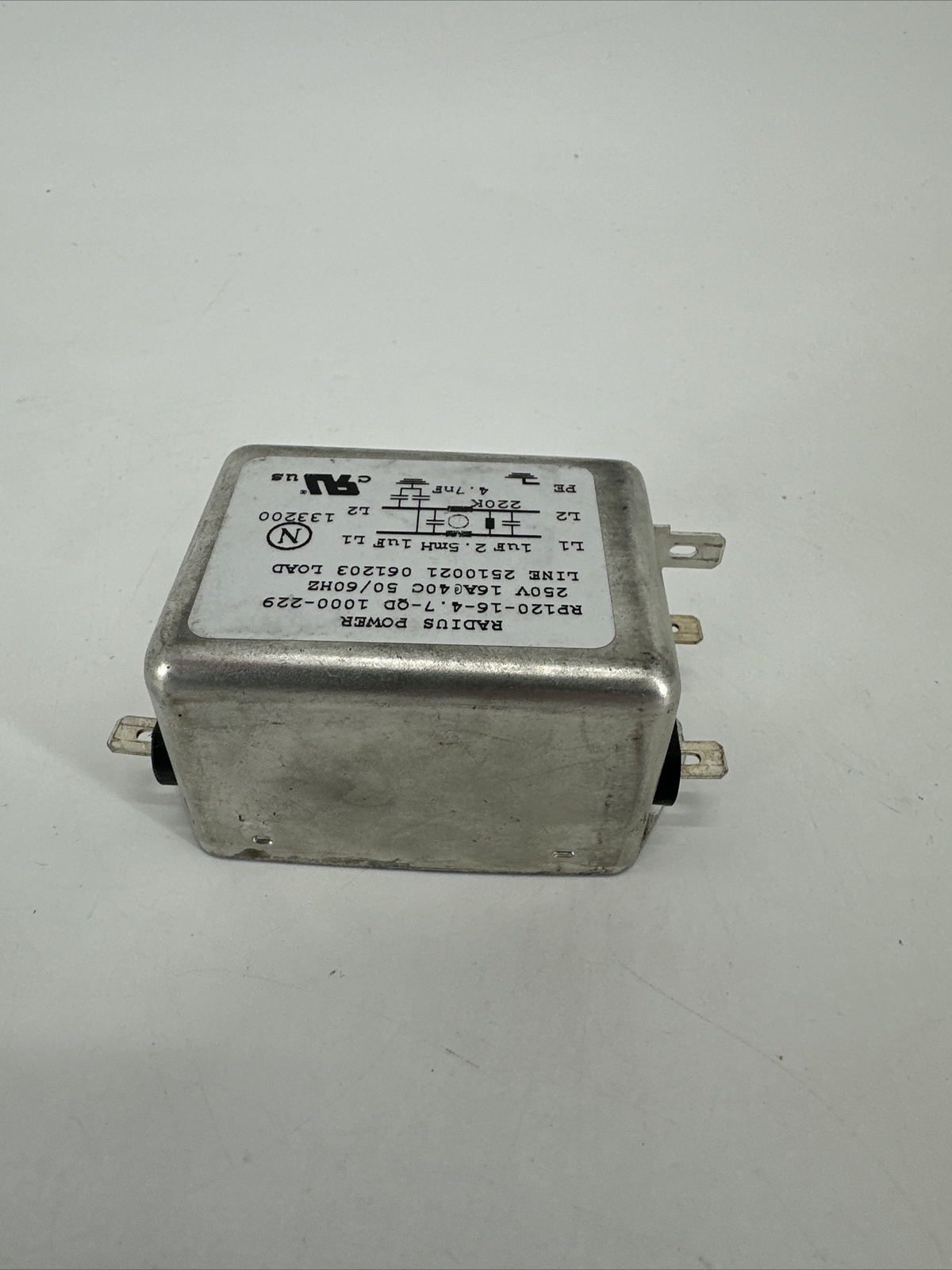 Radius Power RP120-16-4.7-QD Power Line Filter 16A 300VAC/300VDC NOS UNUSED