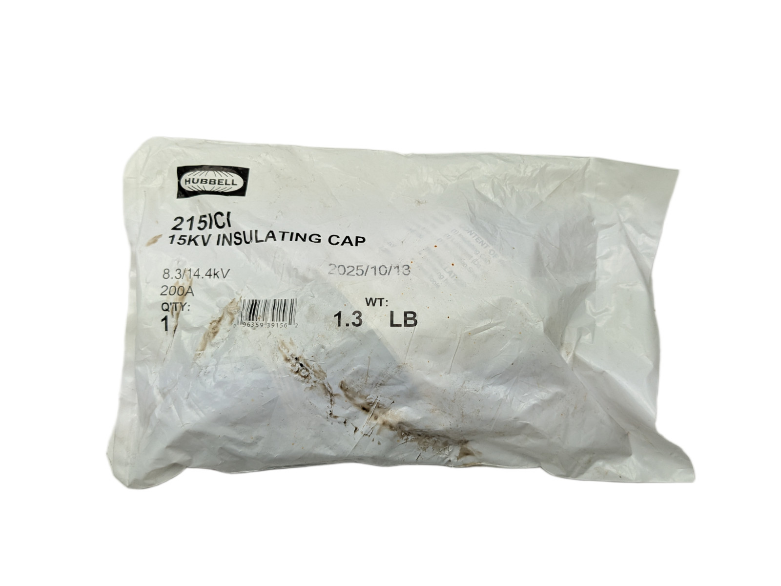 Hubbell, 215ICI, 200A 15kV Load Break Insulating Cap Insulated Cuff