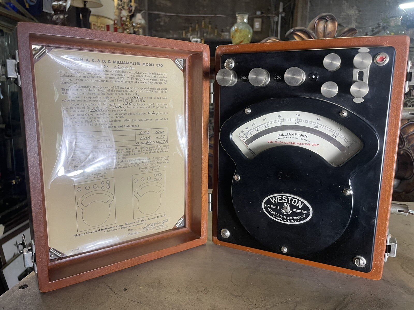 Vintage 1958 Weston Portable Standard ￼AC-DC Ammeter Model 370
