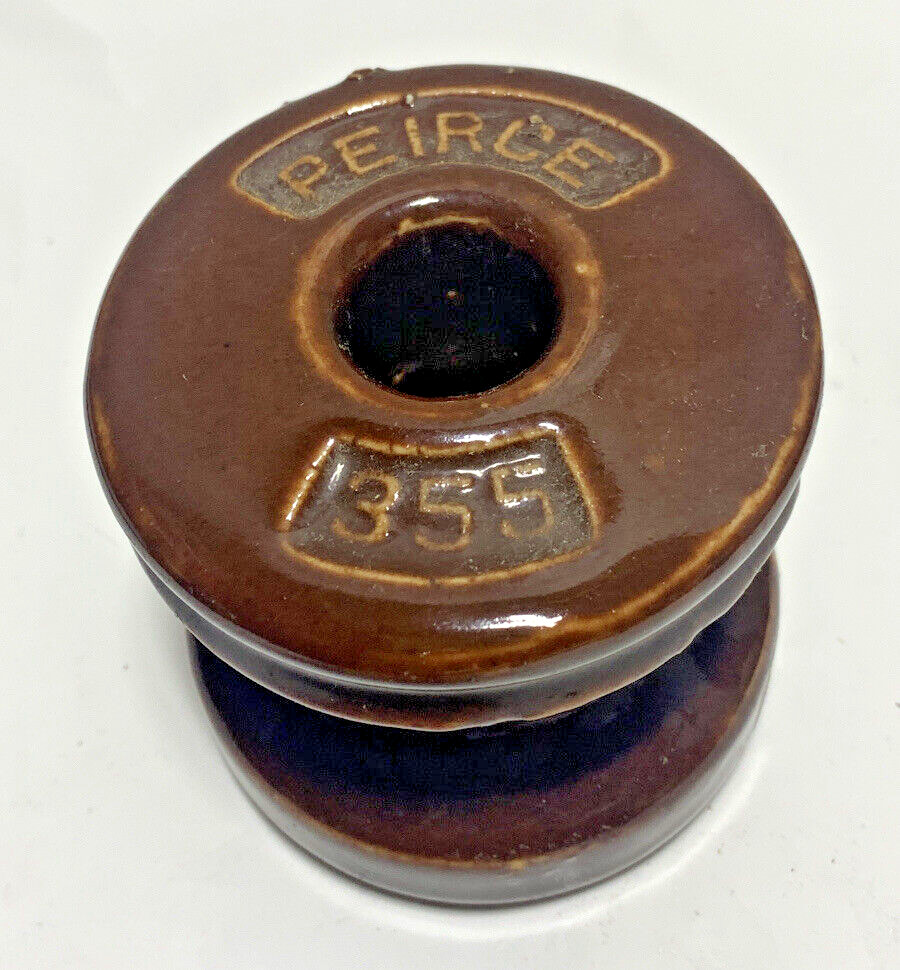 Vintage Peirce 355 Ceramic Insulator Spool Conductor Cap