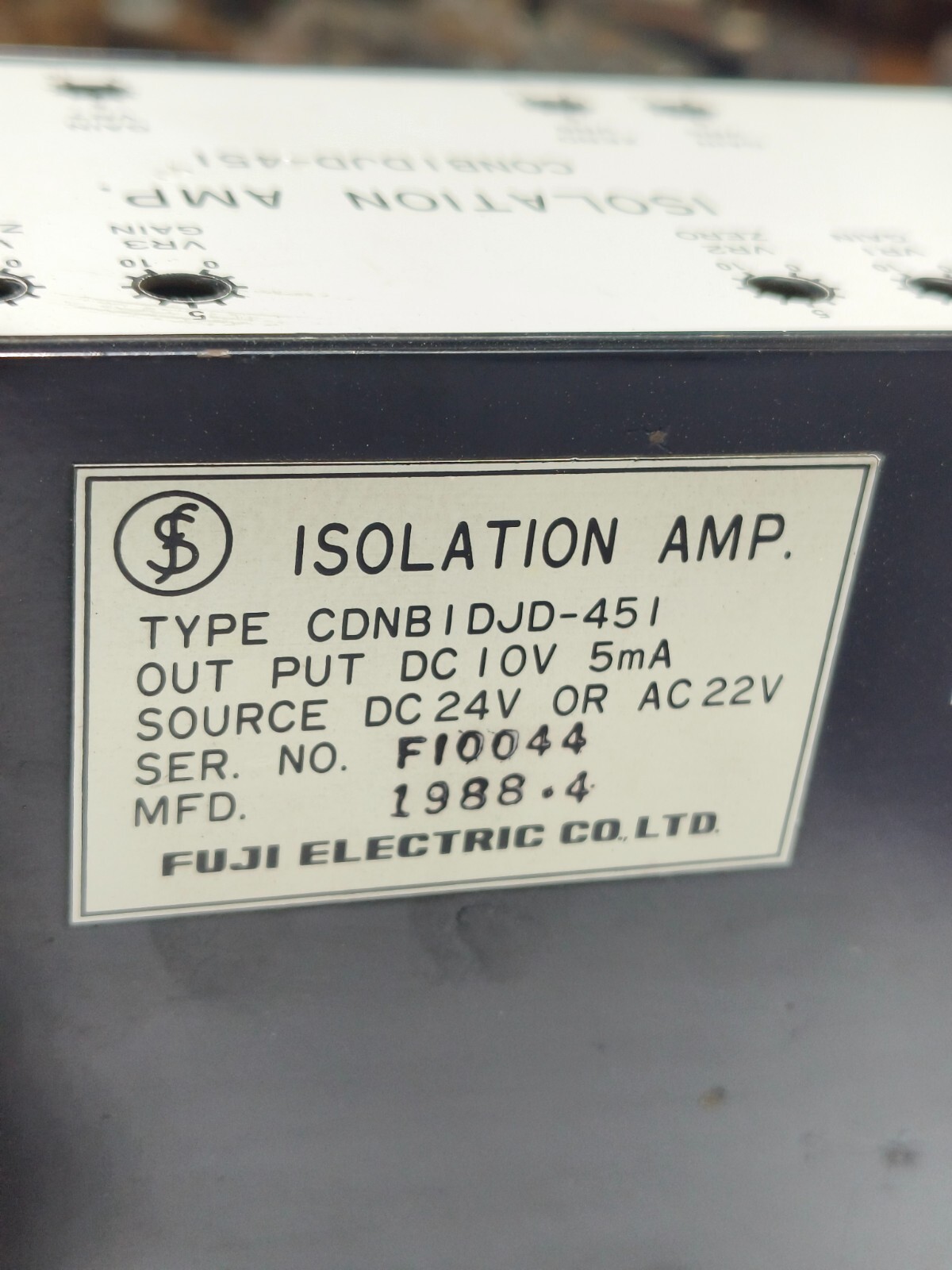 FUJI ELECTRIC CONB I DJD-45 I ISOLATION AMP. CDNB IDJD-45I (FREE SHIP FEDEX/DHL)