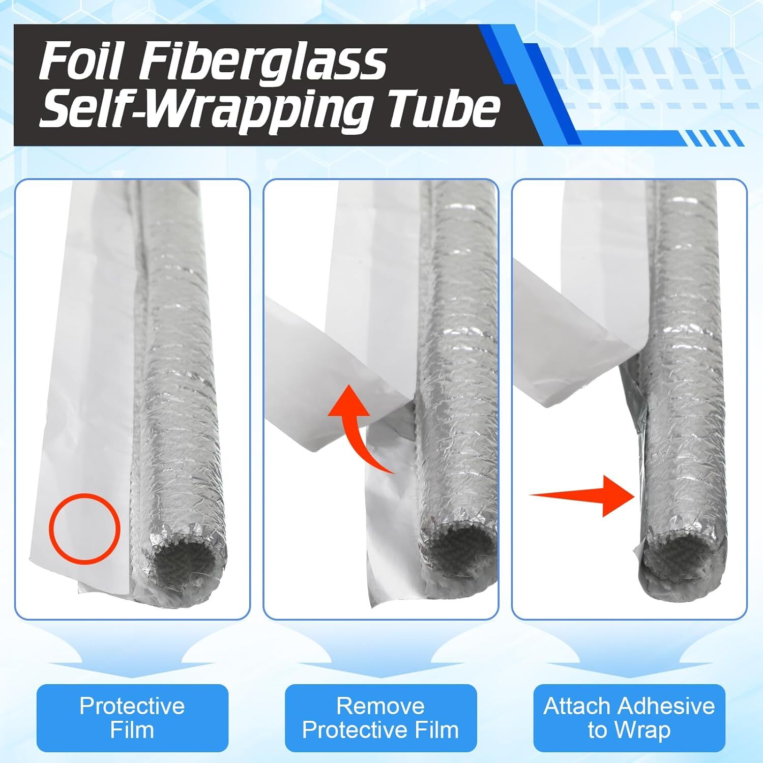 10mm ID Self-wrap Heat Shield Sleeve Thermal Reflective for Cable Hose 1M US