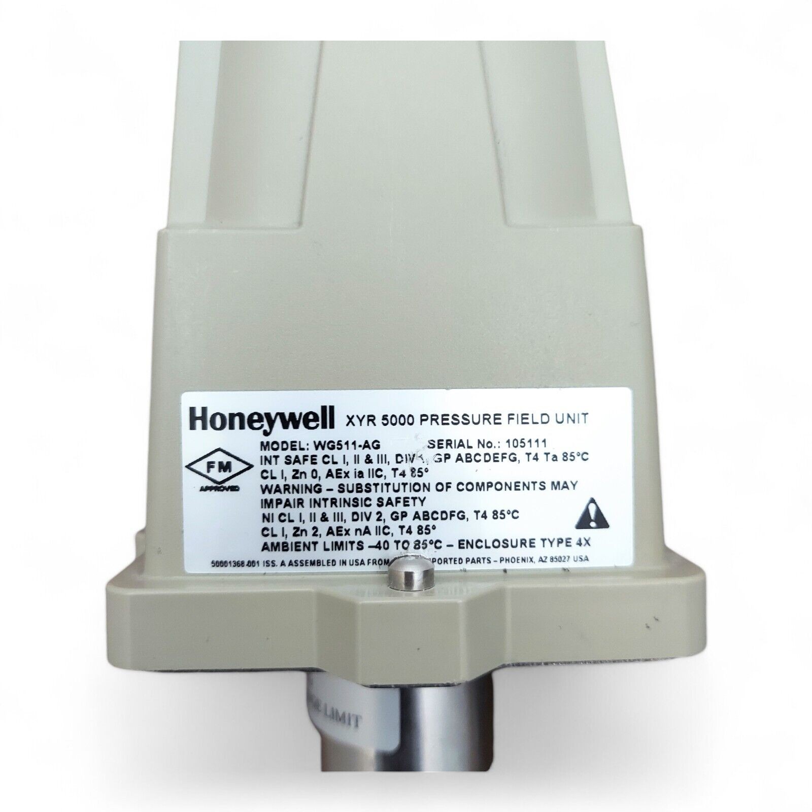 Honeywell WGS11-AG XYR 6000 Absolute Pressure Transmitter 0-500 psia UNTESTED
