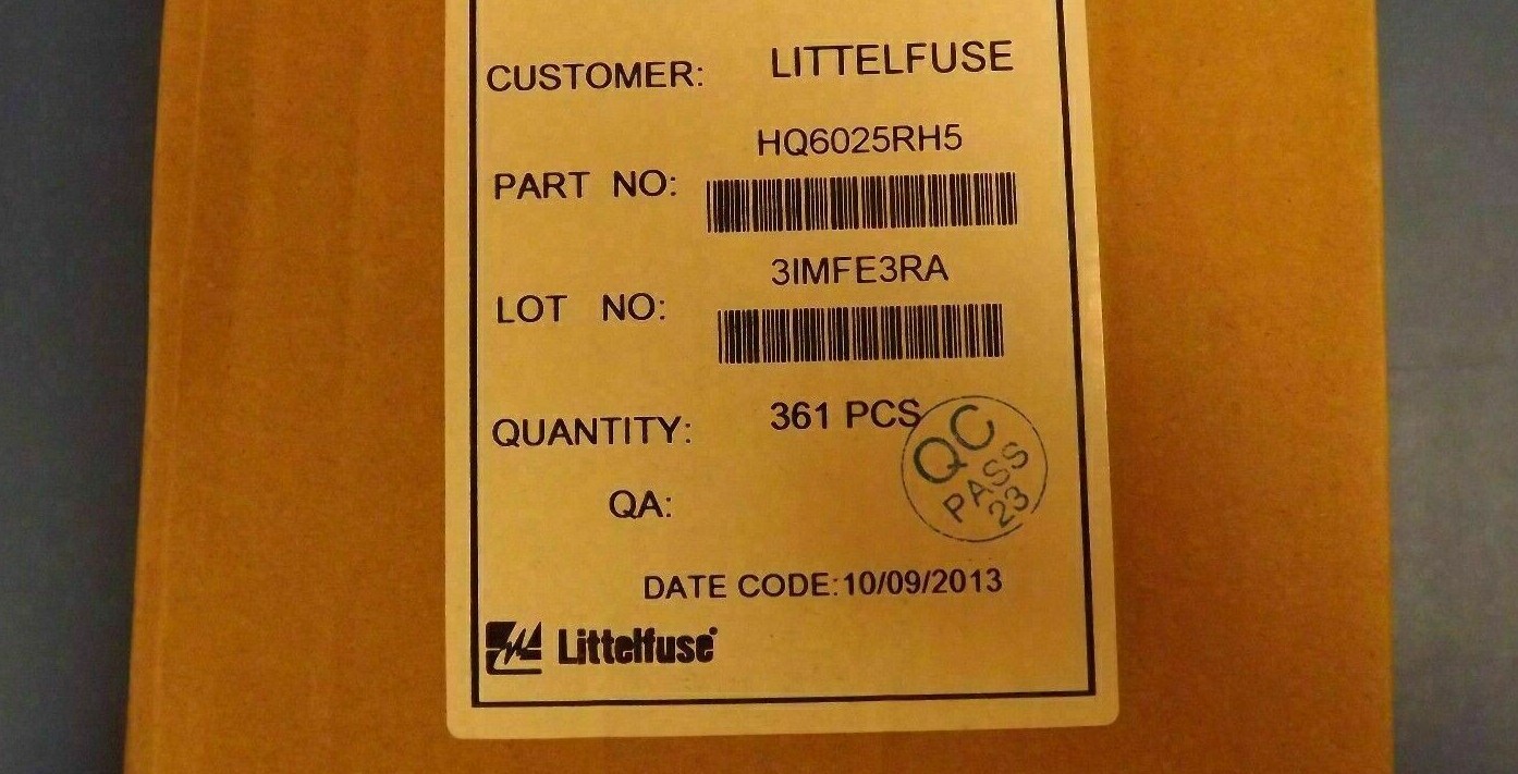 (5PCS) HQ6025RH5 LITTELFUSE/TECCOR TRIAC,600V V(DRM),25A I(T)RMS,TO-220AB