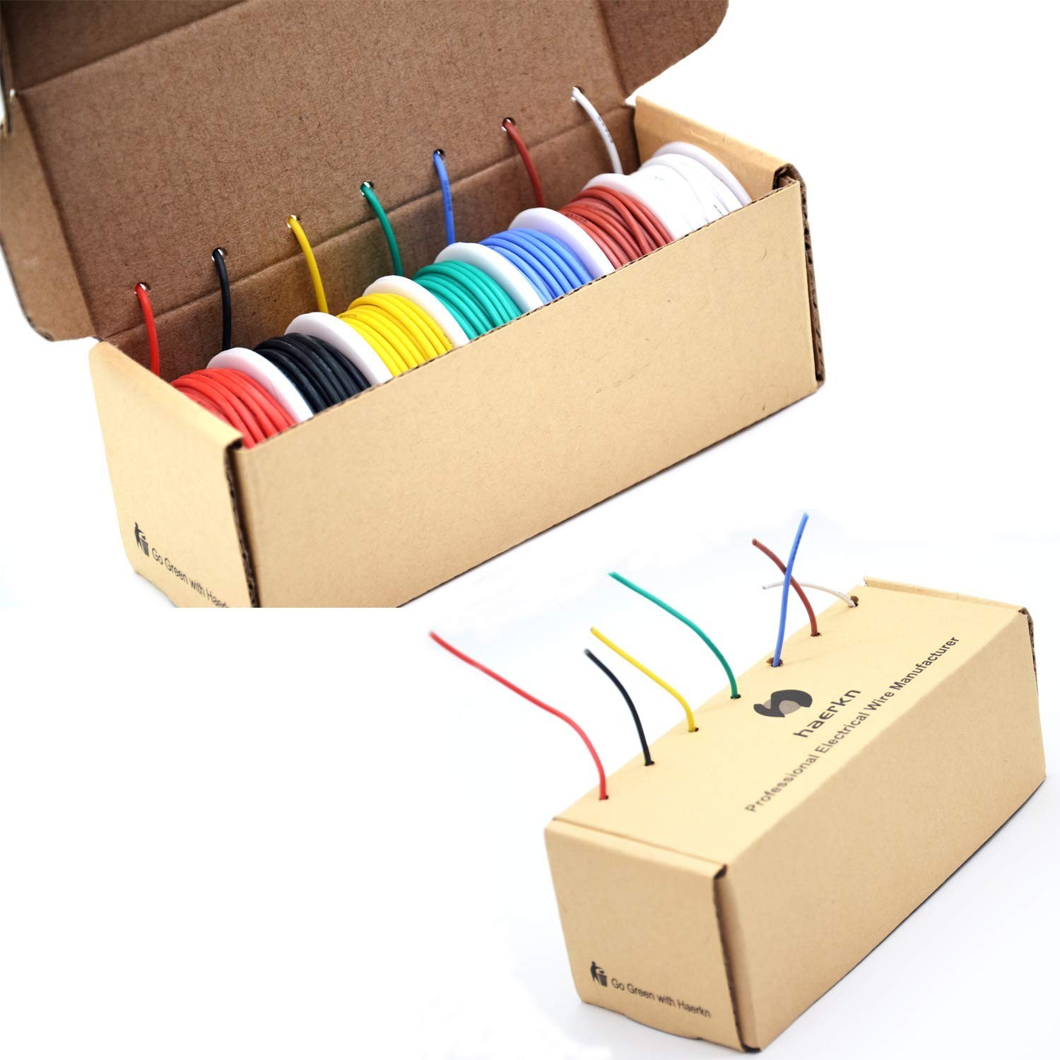 22 AWG Silicone Electrical Wire Kit – 7 Colors, 26ft Each, Stranded Tinned Coppe