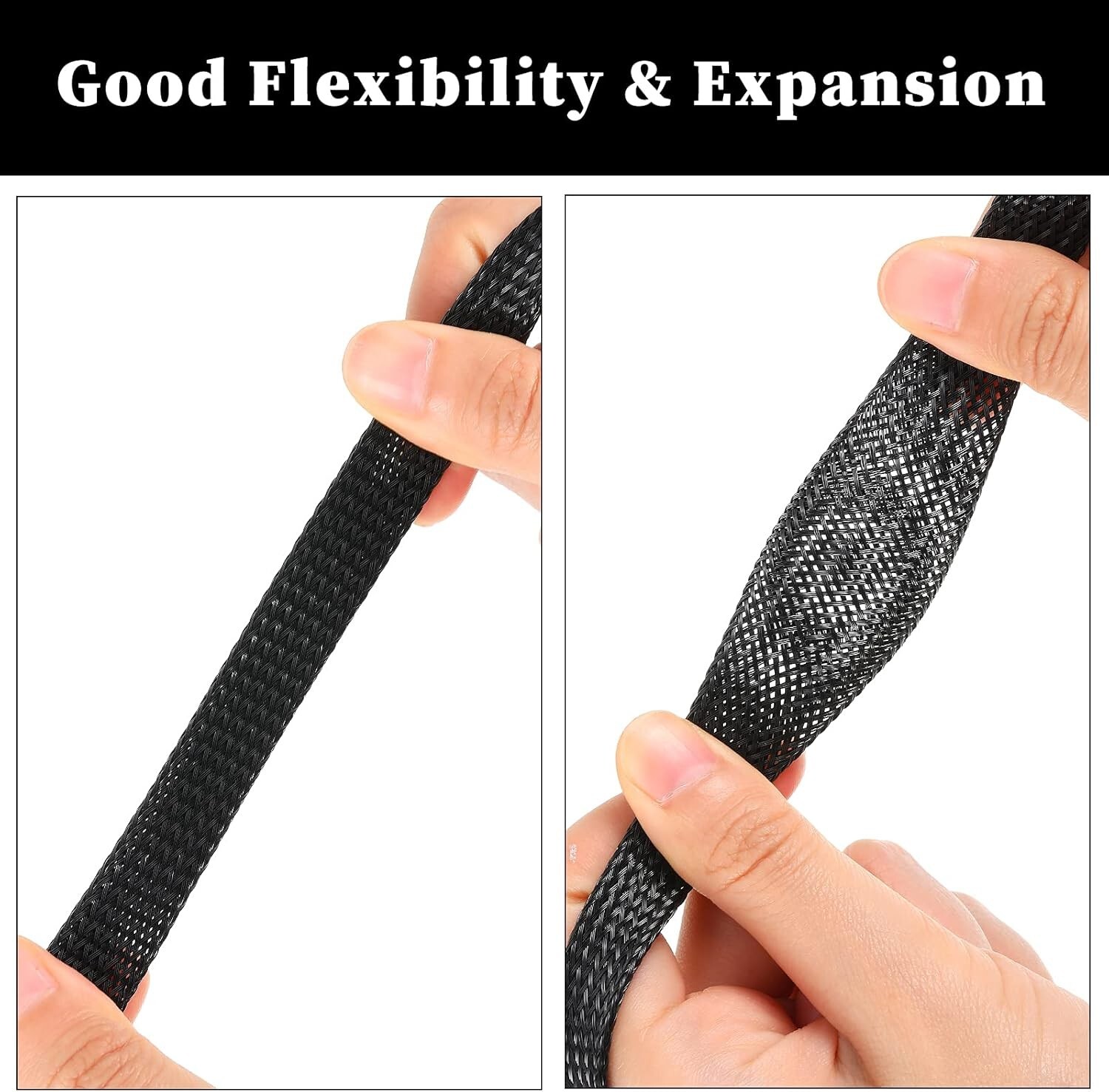 50 FT 3/8″ Green Expandable Wire Cable Sleeving Sheathing Braided Loom Tubing US