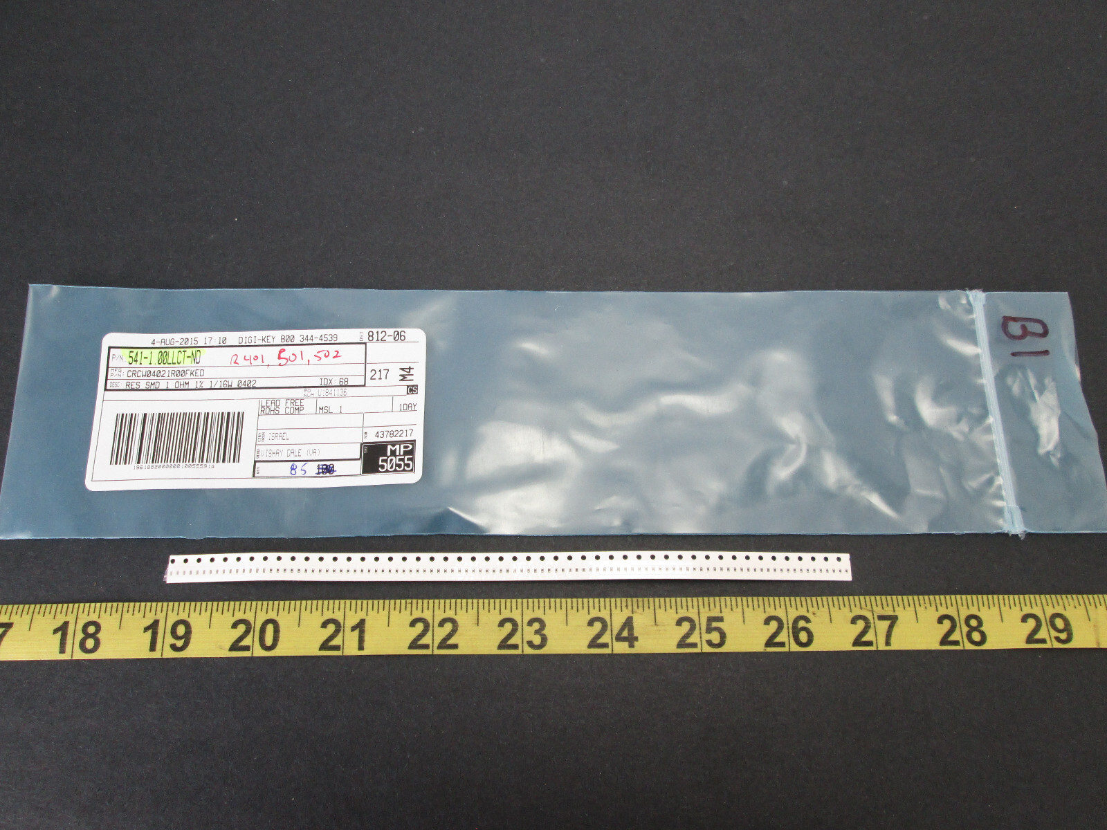 Lot of 85 Digi-Key Vishay Dale 1 Ohms ±1% 0.063W, 1/16W Chip Resistor 0402 (1005