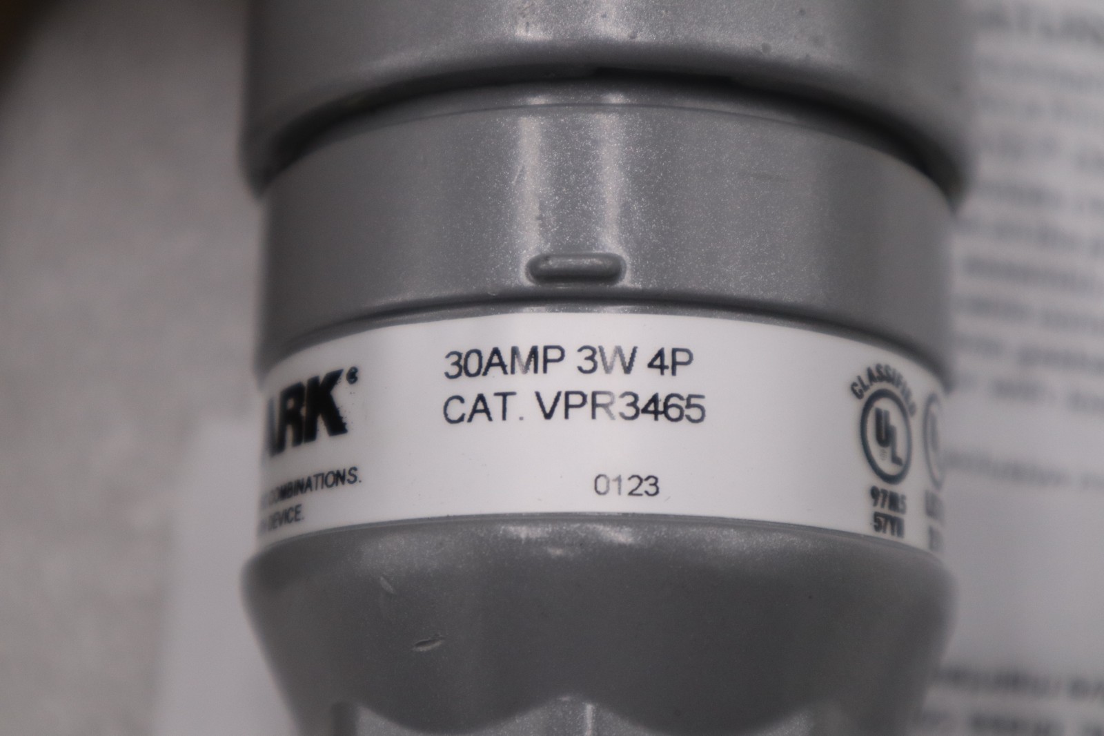 KILLARK VPR3465 30A GROUND STYLE 2 CONNECTOR 3-WIRE 4-POLE STOCK 3706CC