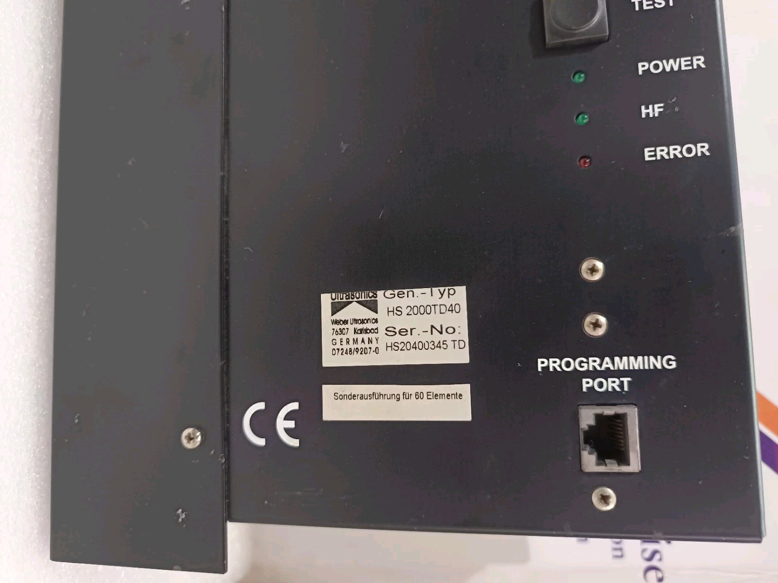 WEBER ULTRASONICS HS 2000TD40 | HS2000TD40 GENERATOR *USED*