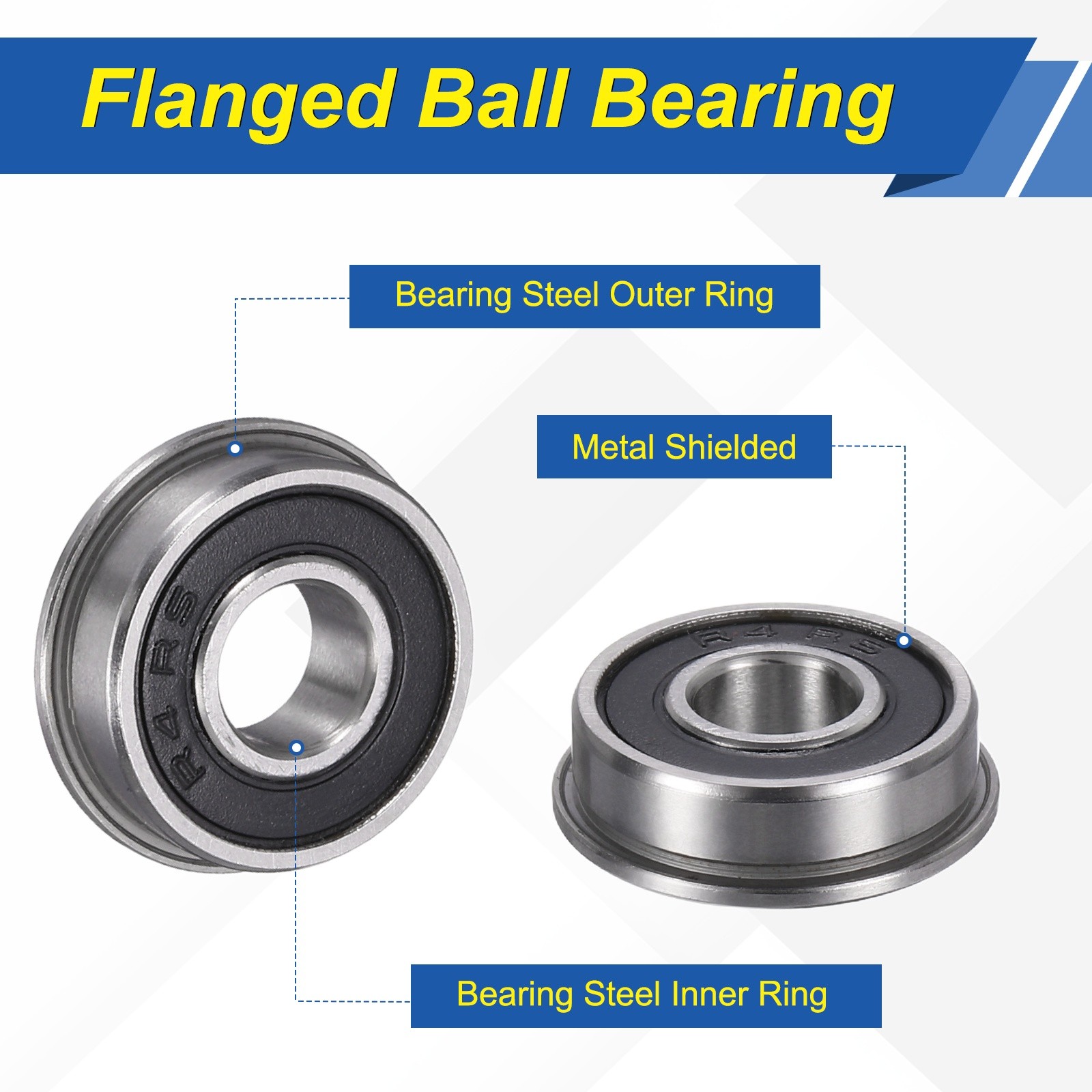 10pcs FR4-2RS 1/4″x5/8″x10/51″ Bearings with Flange