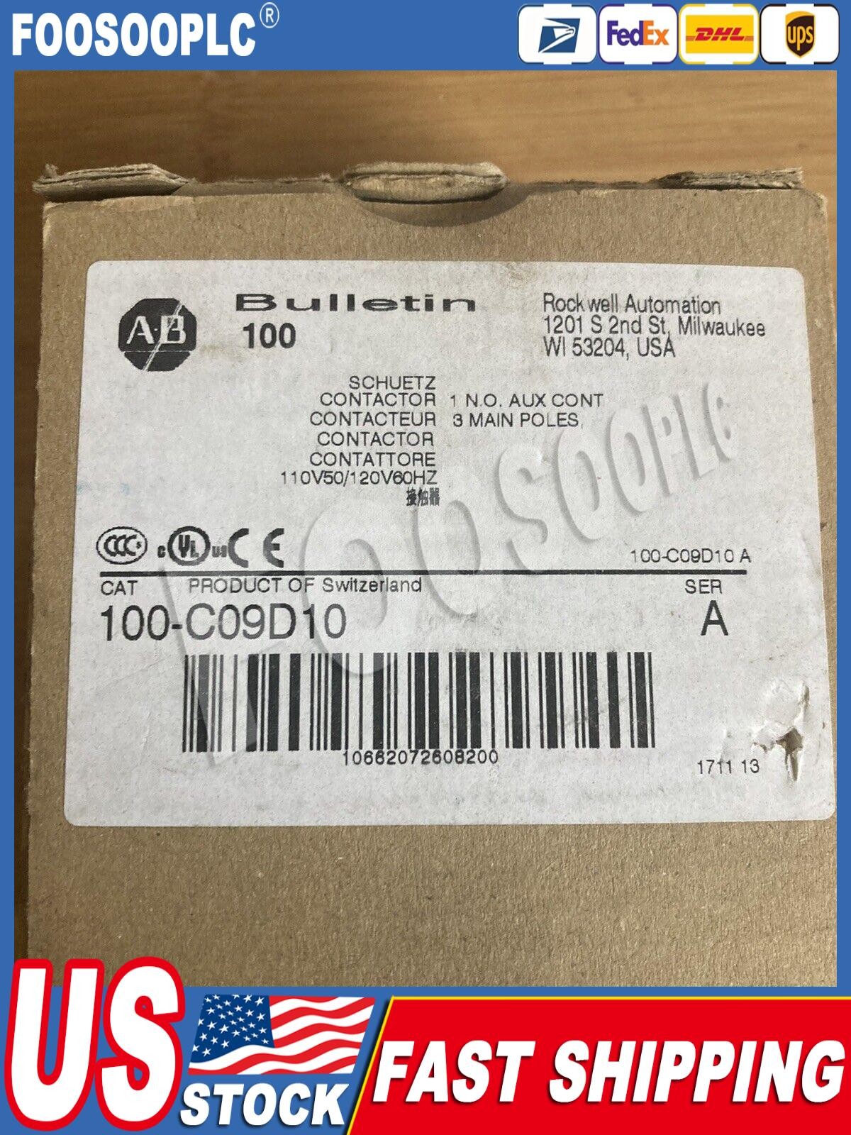 ALLEN-BRADLEY 100-C09D10 IEC CONTACTOR 9 AMP 120VAC NEW IN BOX