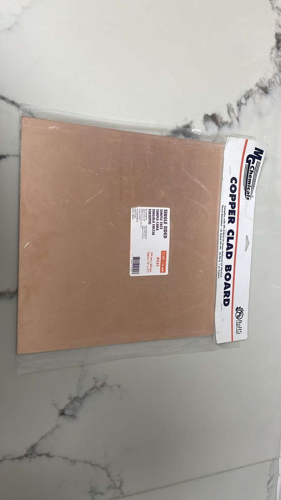 MG Chemicals Copper Clad Board, Single Sided, #521 12″ x 12″