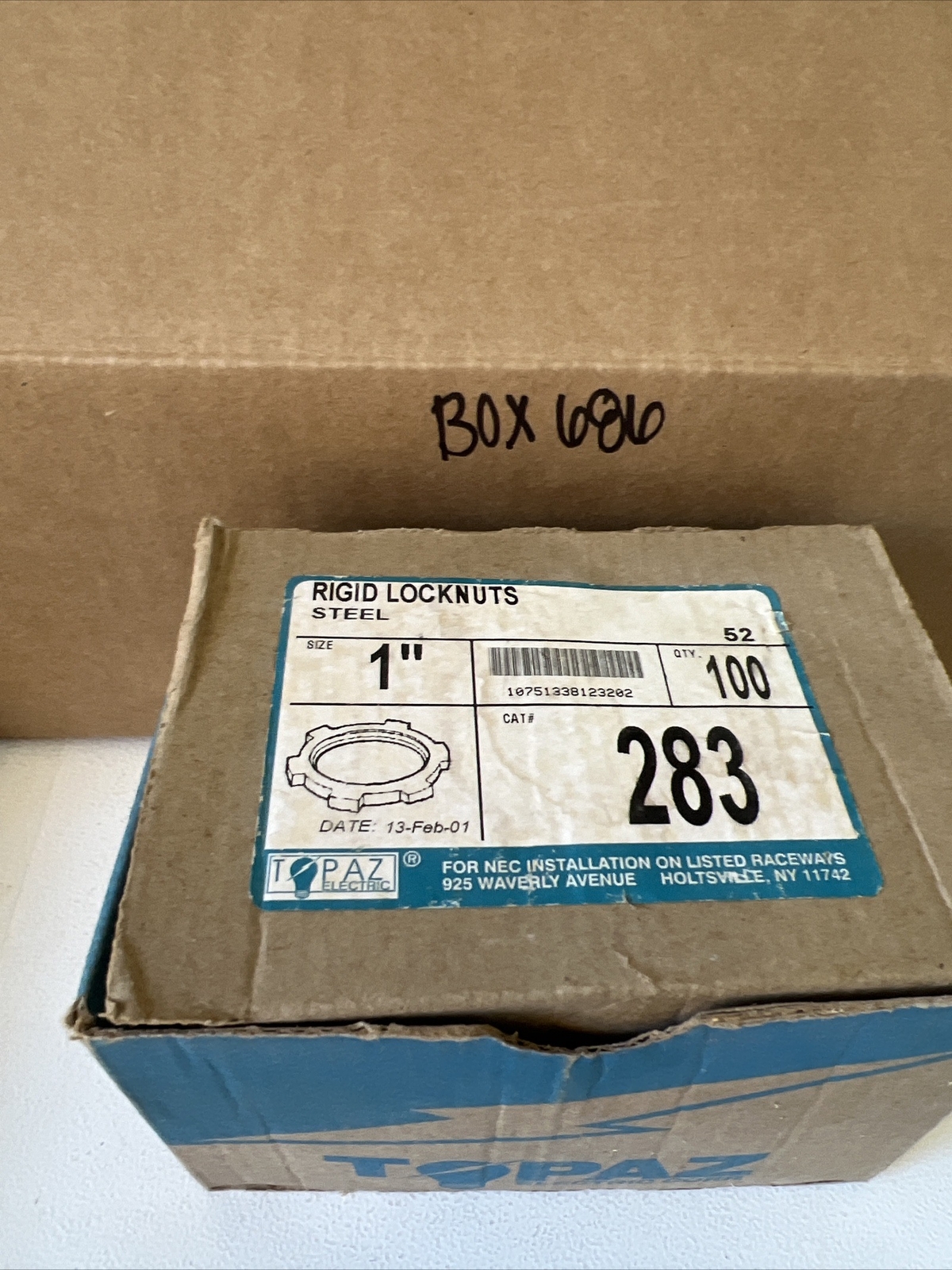Topaz Electric 283 Rigid Locknuts 1” Qty In Box- 47