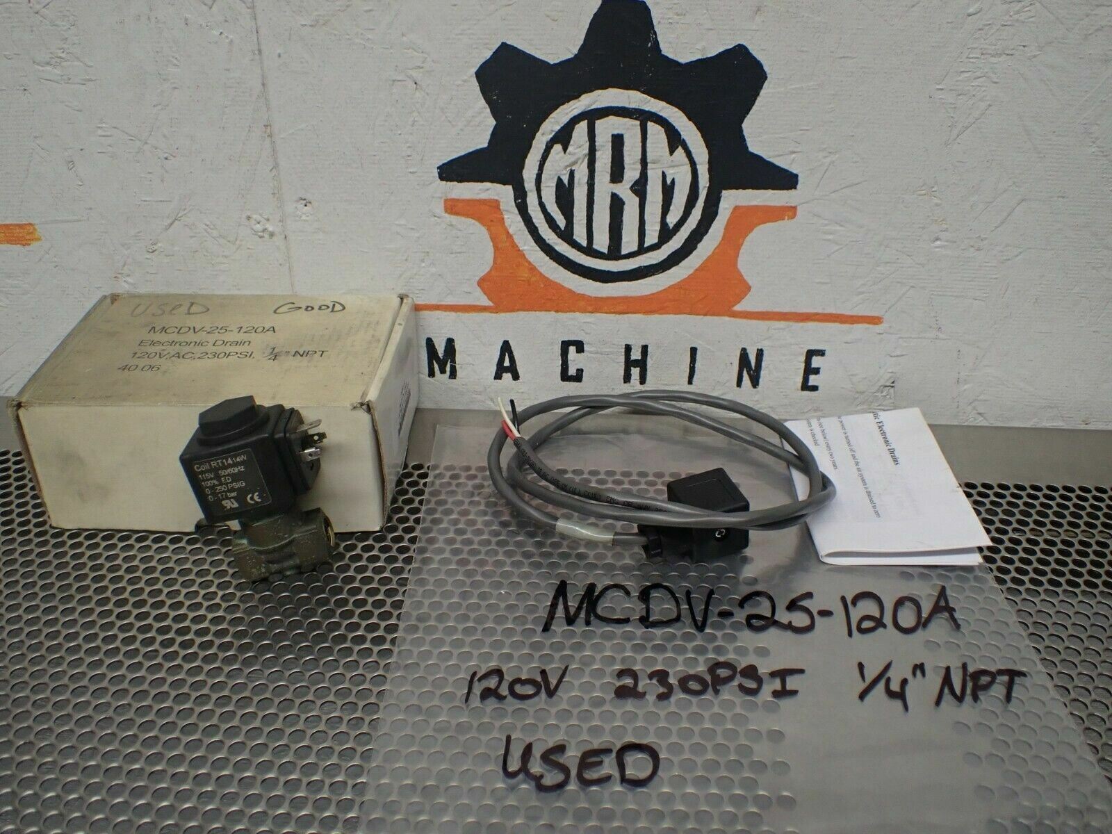 Midwest Control MCDV-25-120A Electronic Drain 120VAC 230PSI 1/4″NPT Used