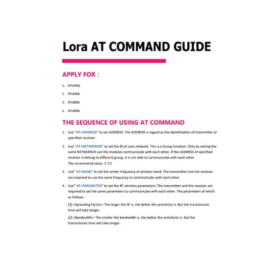 RYLR896 Lora Module SX1276 UART 868MHz 915MHz Antenna at Command FCC NCC NEW
