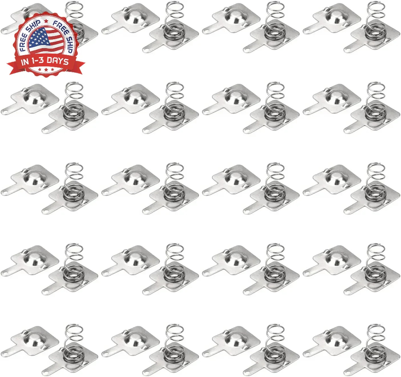 Heyiarbeit 20 Pairs Battery Springs AA Battery Contact Plate Positive to Negativ