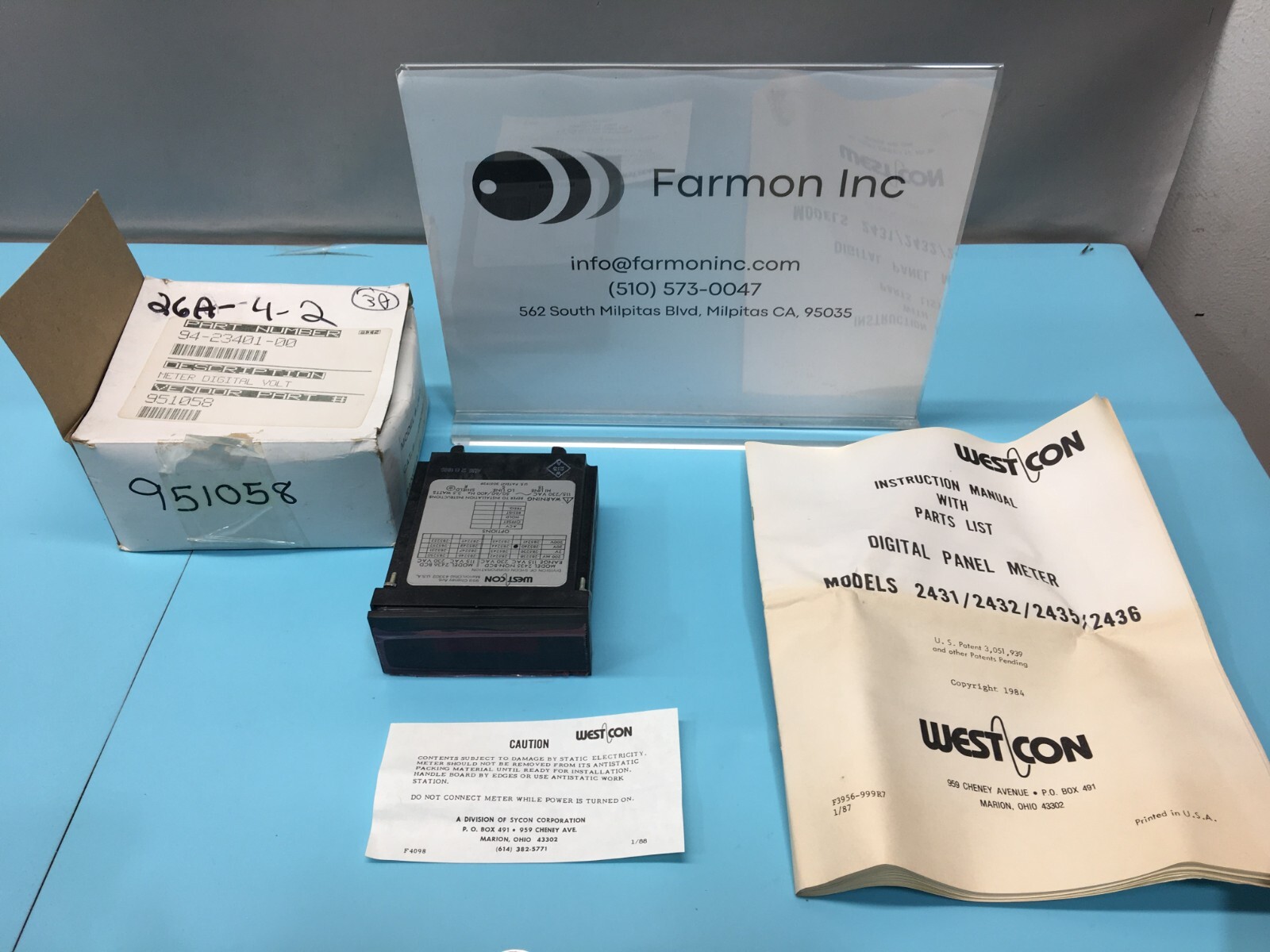 Weston Counter 2435 NON-BCD Digital Panel Meter Runs 115VAC 0-2V, 153252