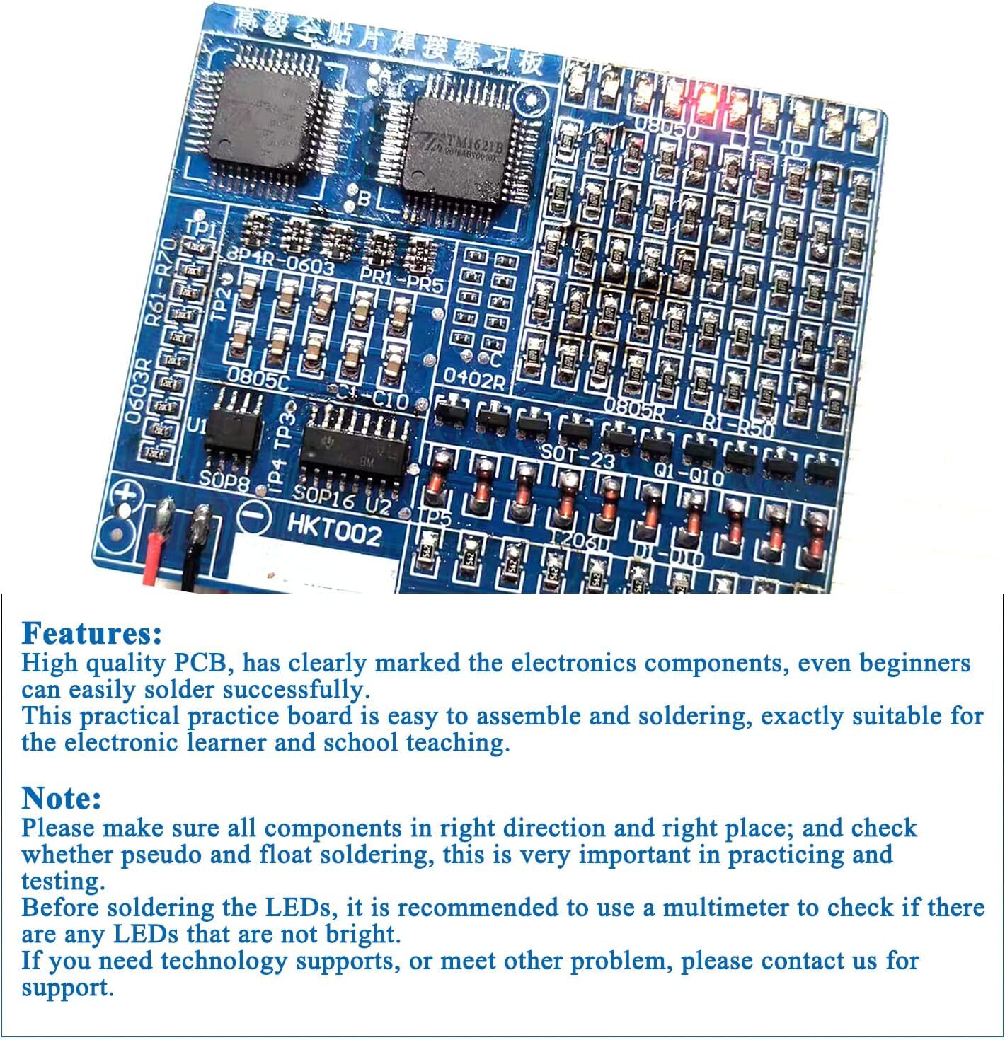 SMD/SMT Components Soldering Practice Board Electronic Project Kits DIY