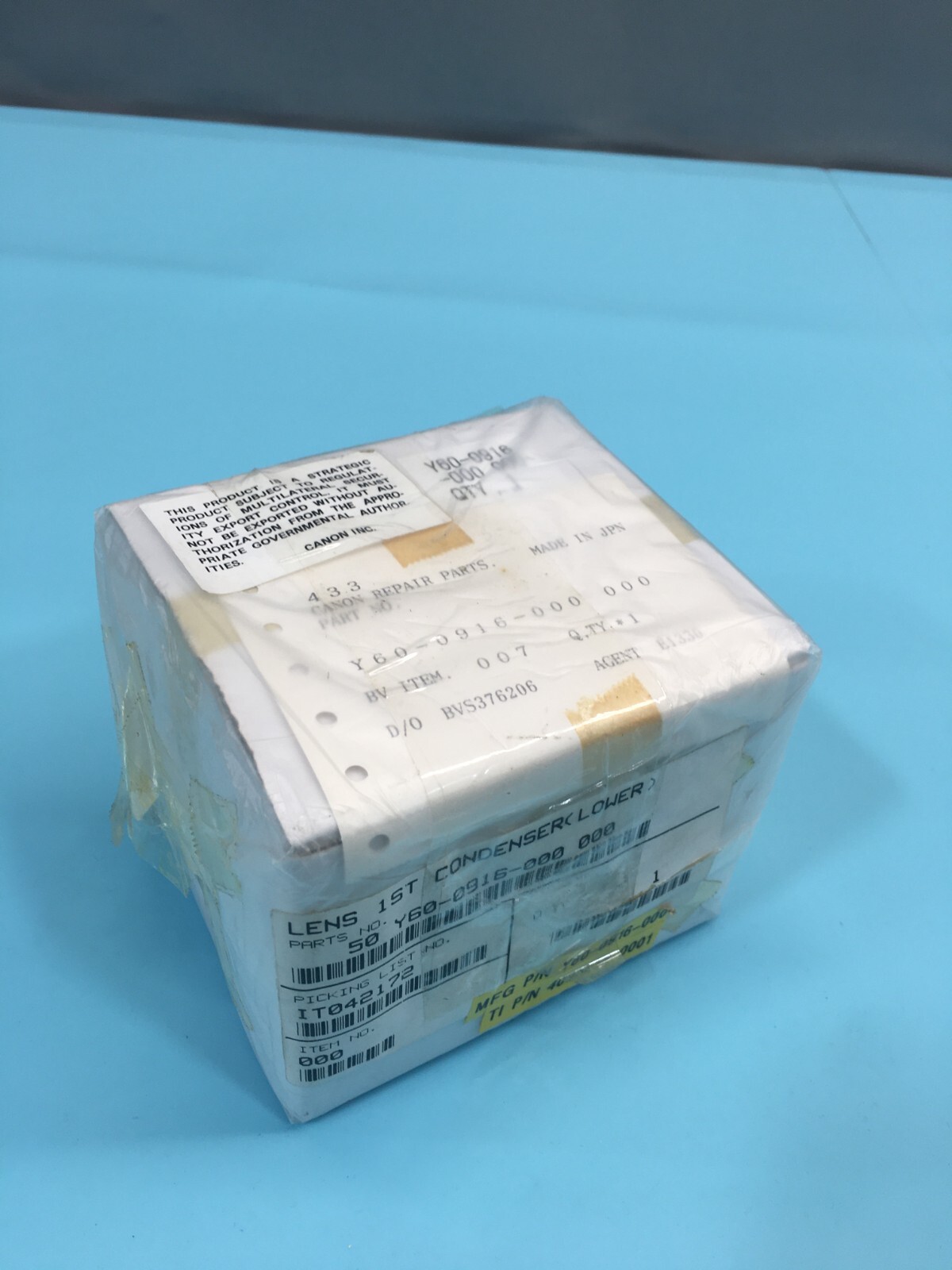 CANON Y60-0916-000 LENS 1ST CONDENSER, 4095258-0001, BVS376206, 122595