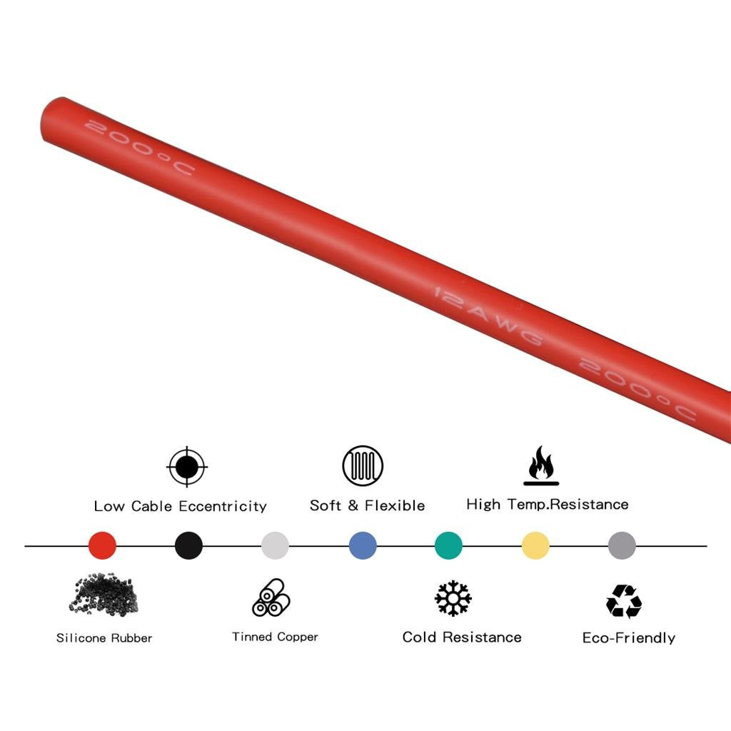 12 Gauge Silicone Wire Kit 10 Color Each 5 Ft Flexible 12 AWG Stranded Tinned Co