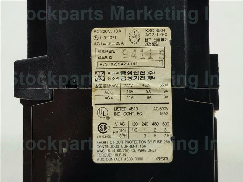 Goldstar SMC-10P SMC10P 100V 50Hz 100-110V 60Hz Contactor 30 Days Warranty