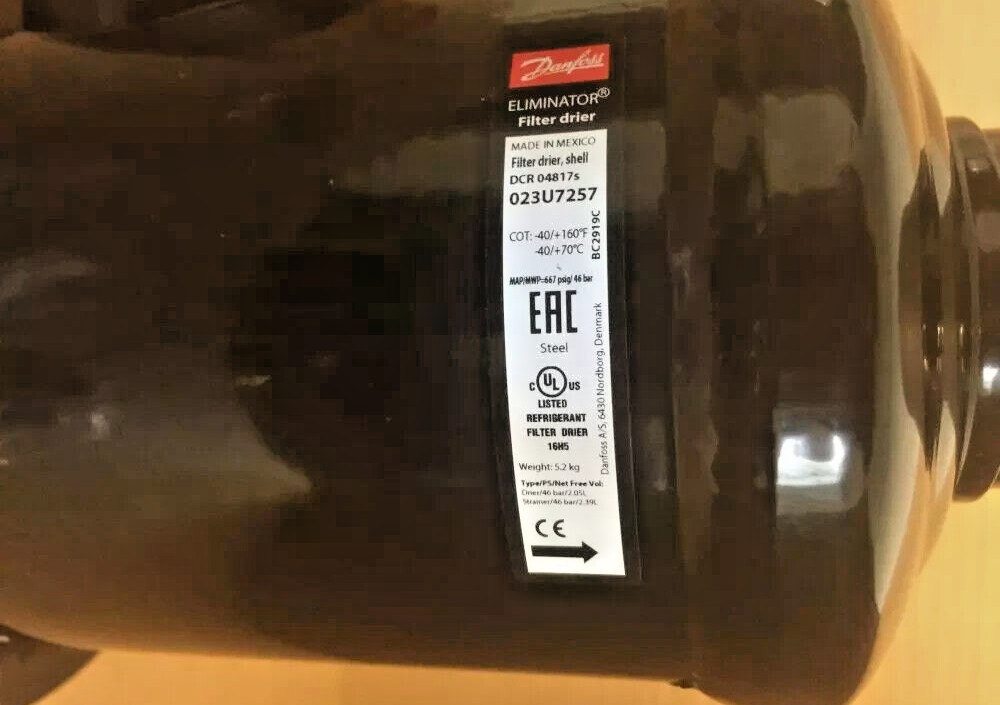 1PC- Danfoss 023U7257 Filter drier, shell, DCR, 2 1/8 in 023 U 7257- NEW