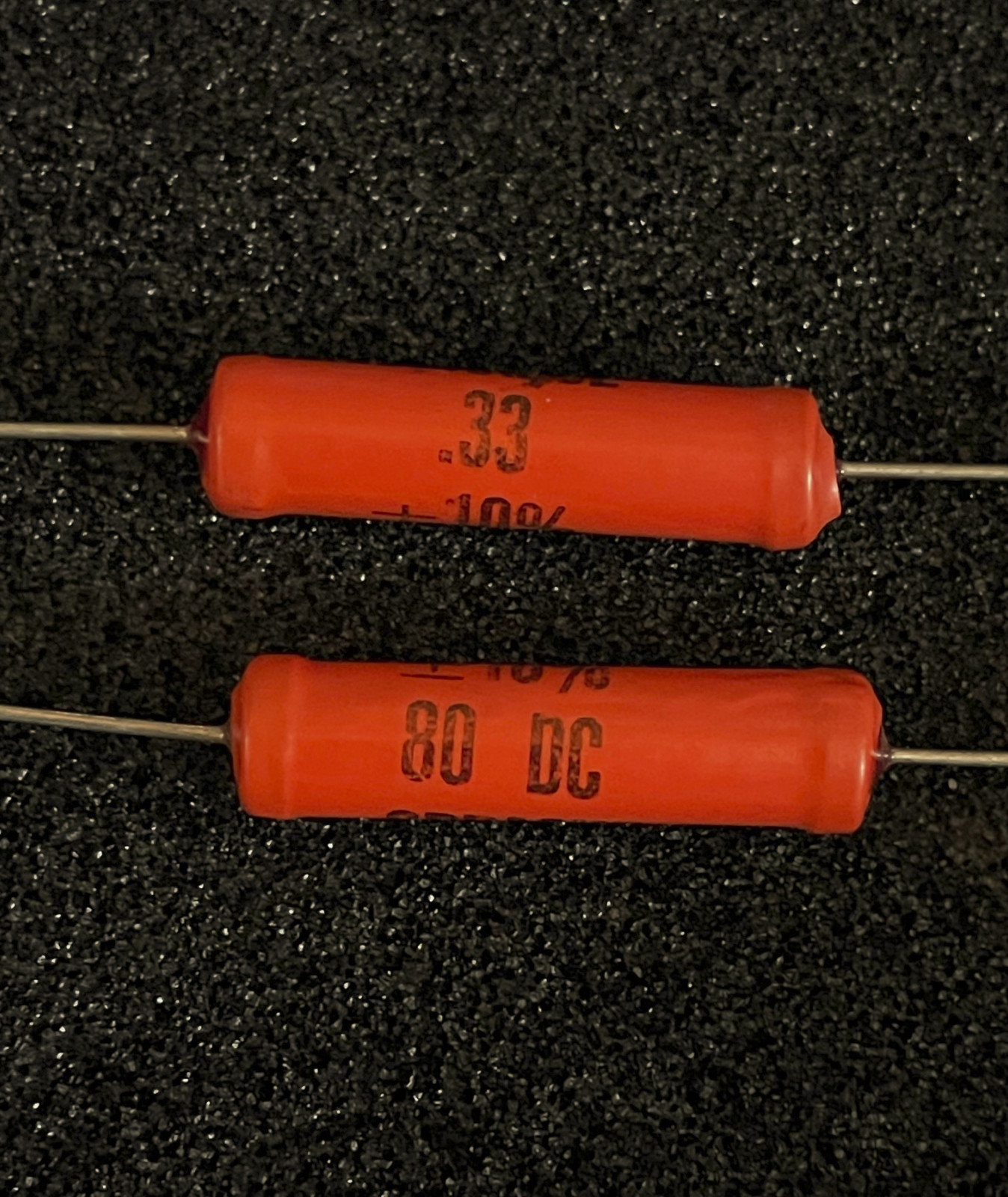 2pc VINTAGE 192P3349R8 SPRAGUE .33MFD 80DC AXIAL CAPACITOR **NOS