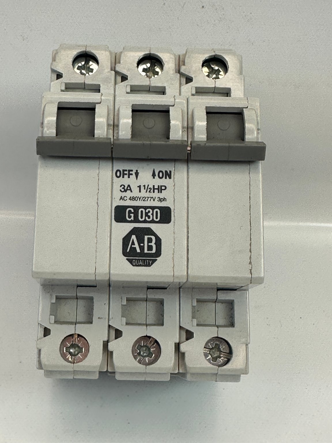 Allen-Bradley 1492-CB3 Manual Motor Controller 3A 480Y/277V 3ph TESTED