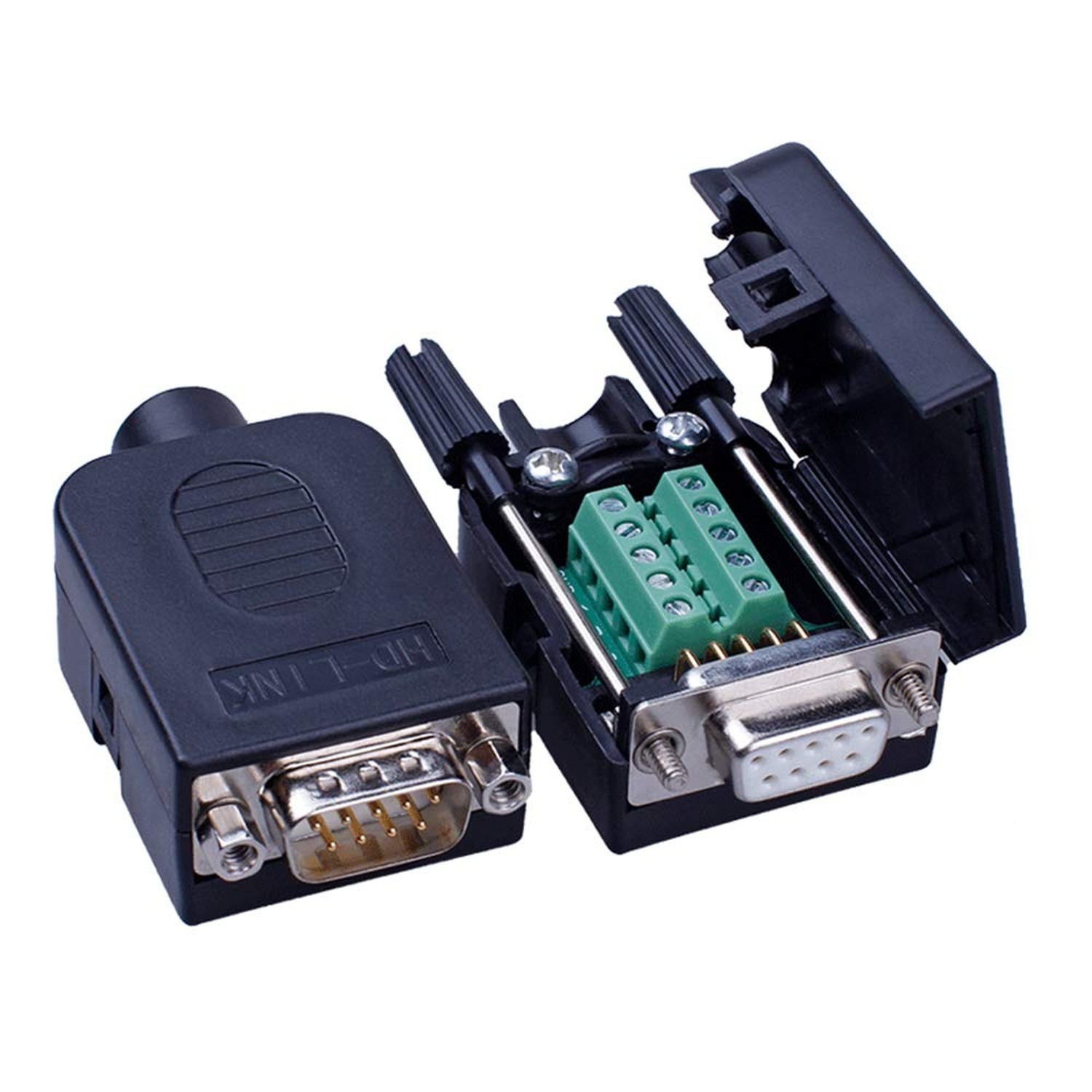 10PCS DB9 Male Breakout Connector,DB9 Solderless RS232 D-SUB Serial to 9-pin …