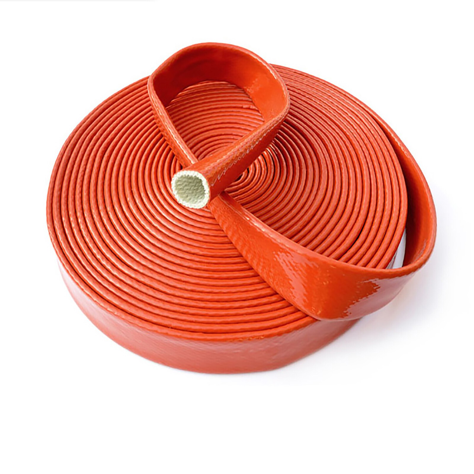 Silicone / Fibreglass Fire Sleeving Protective Heat Shield Sleeve Red/Black