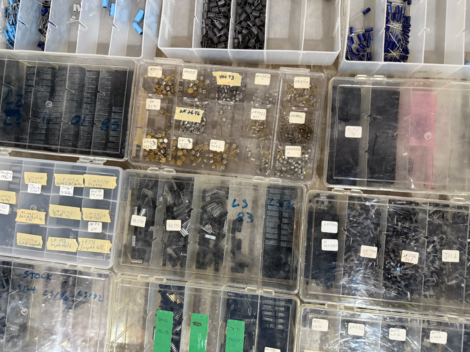 Lot of Assorted Electrical Components Parts Capacitors Transistors Resistors