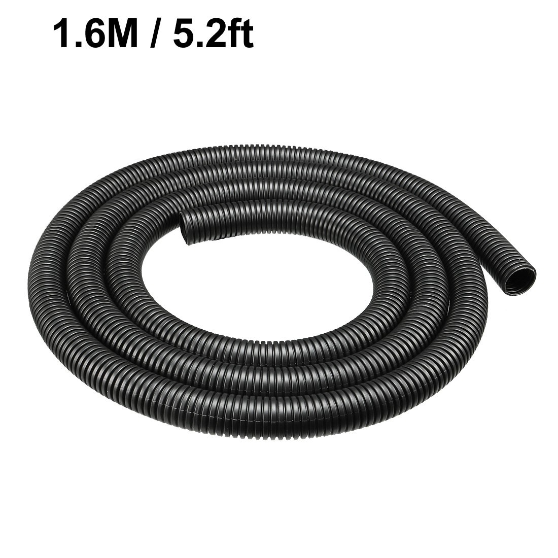 1.6 M 16×20 mm PP Flexible Corrugated Conduit Tube for Garden,Office Black