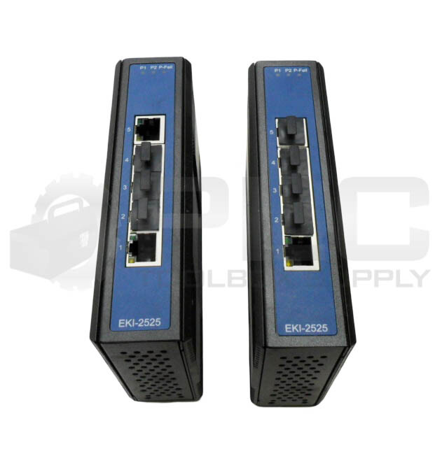 LOT OF 2 ADVANTECH EKI-2525 ETHERNET SWITCH 5 PORT 12-43V 1.5A