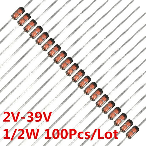 100Pcs 1/2W 0.5W Zener Diode Diodes 4.3V 3.3V 3.9V 4.7V 5.6V 33V 2V-39V