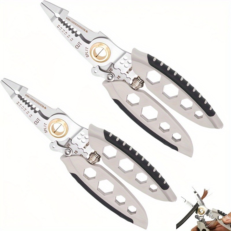 7” Wire Stripper Cutter Tool Multi Functional Electrical Cable Stripping Tool