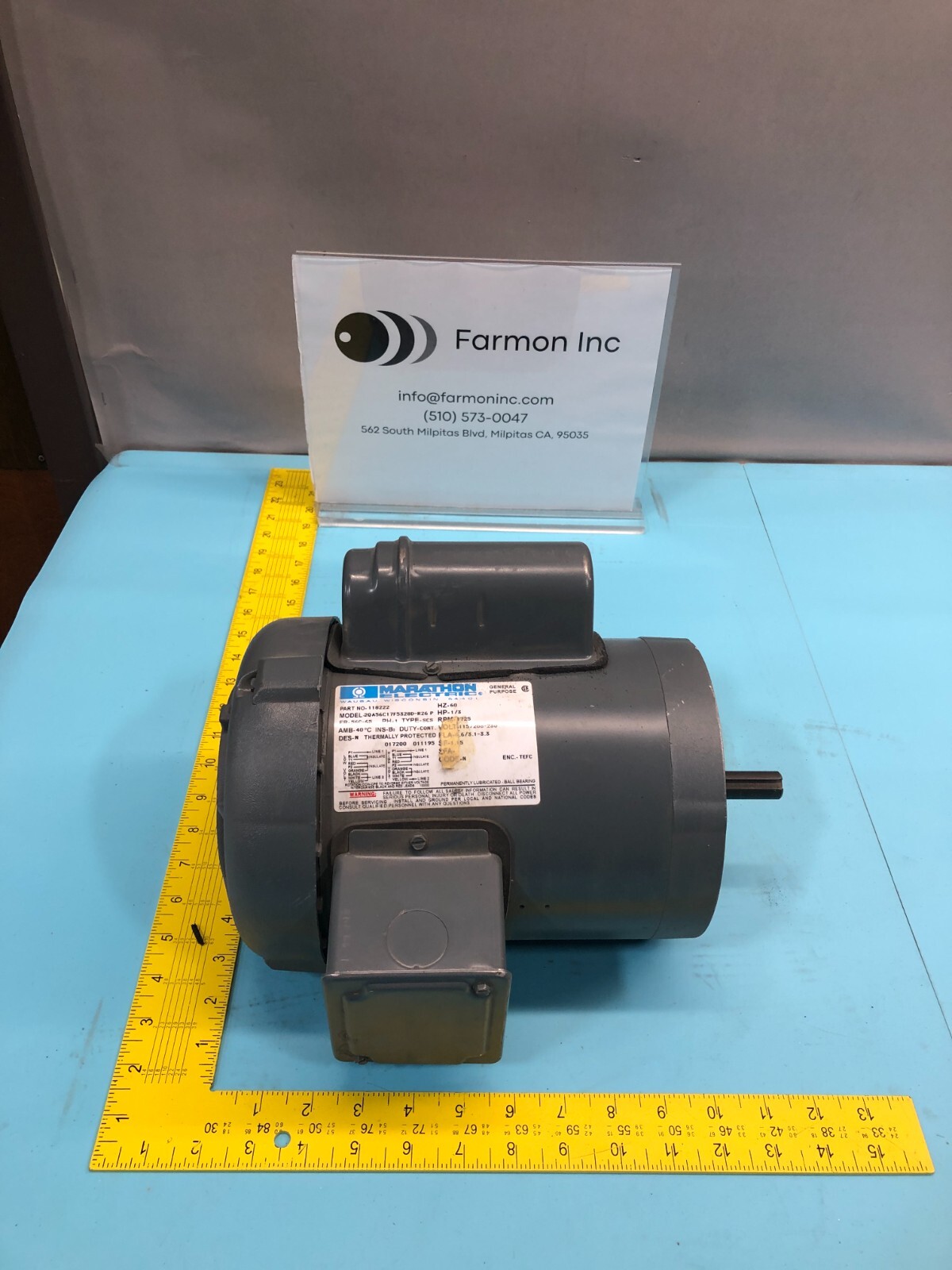 MARATHON ELECTRIC 2QA56C17F5328D-R26 P 118222 GENERAL PURPOSE MOTOR, 153397