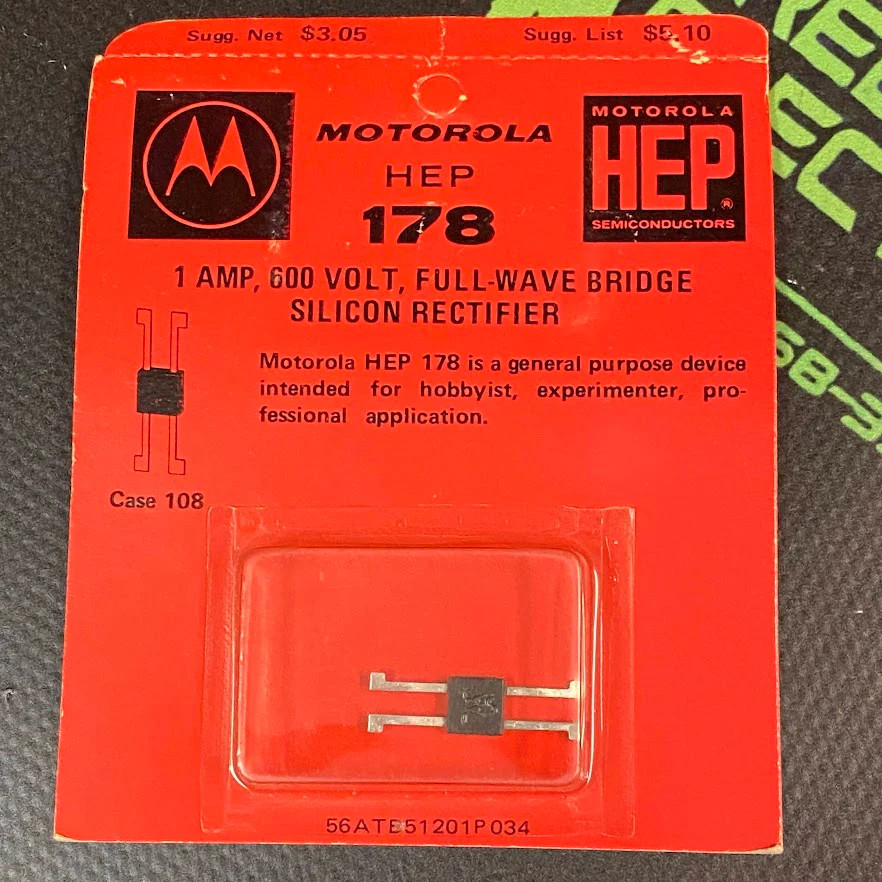 HEP178 – MOTOROLA – Bridge Rectifier, Single Phase NTE169