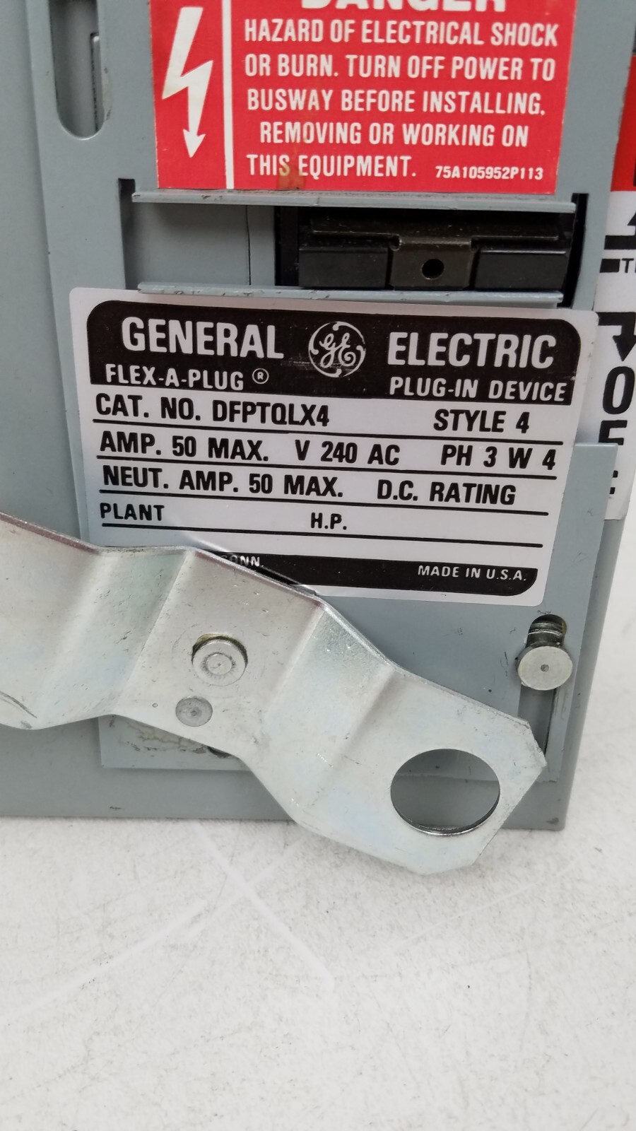 DEPTQLX4 GE Flex A Plug 50 Amp Max. 240v With 30A 2 pole breaker