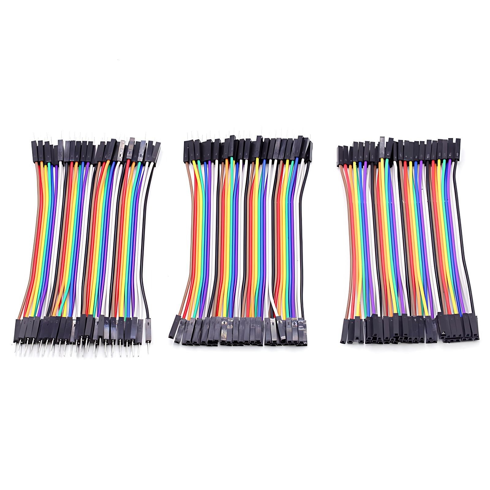 40P Dupont Jump Wire M-F M-M F-F Jumper Breadboard Cable Lead 10/15/21/30/40cm