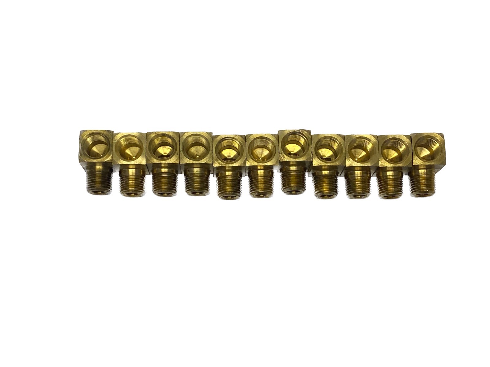 (11) NOS Parker 1/8” MNPT x 1/8” FNPT 90° Brass Street Elbow 2202P-2-2