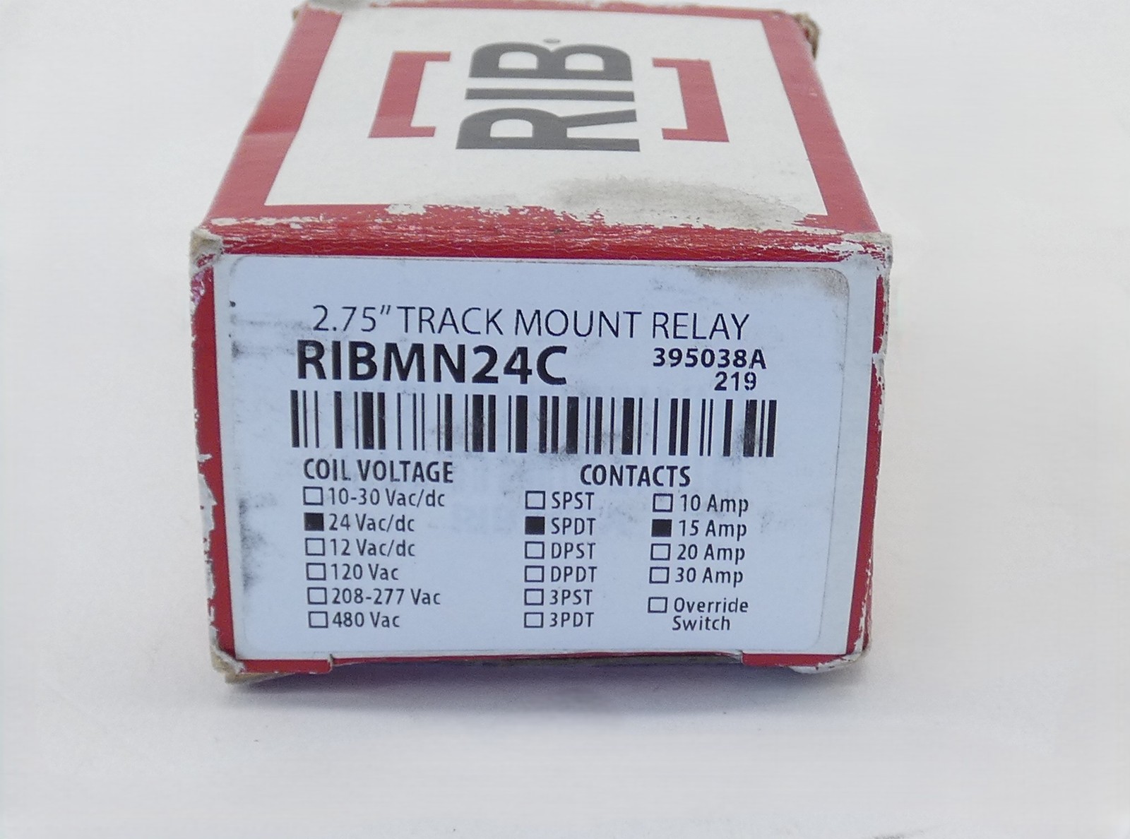 *Lot of 2* RIB RIBMN24C 2.75″ SPDT Track Mount Relay 24VAC/DC 15A – NEW Surplus!