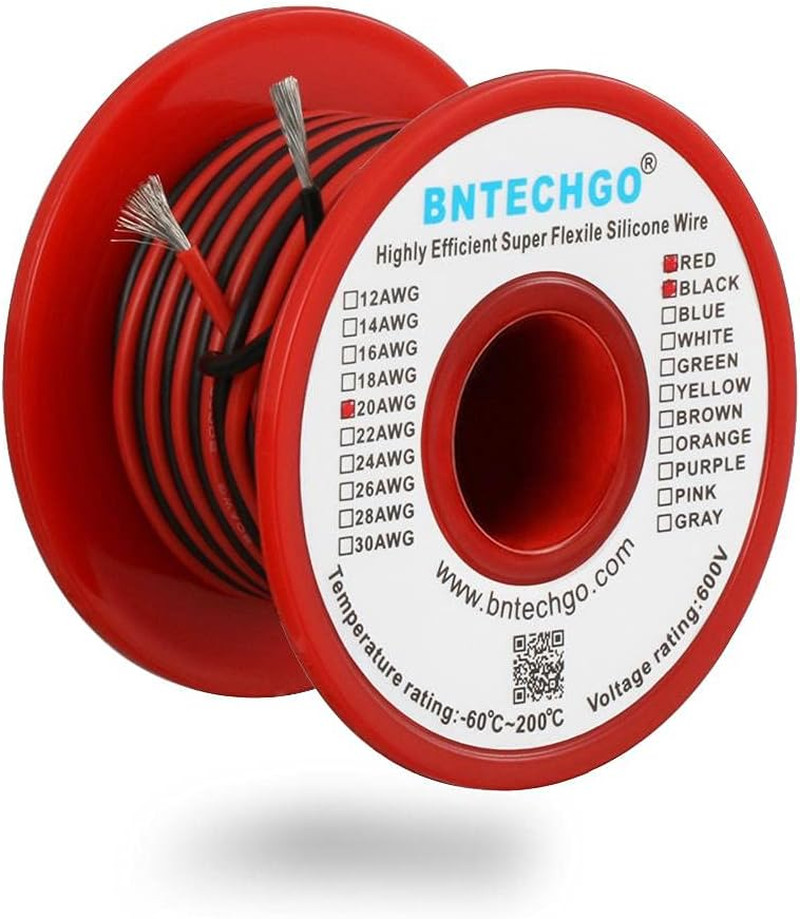 16 Gauge Silicone Wire Spool Red and Black Each 50Ft Flexible 16 AWG Stranded Ti