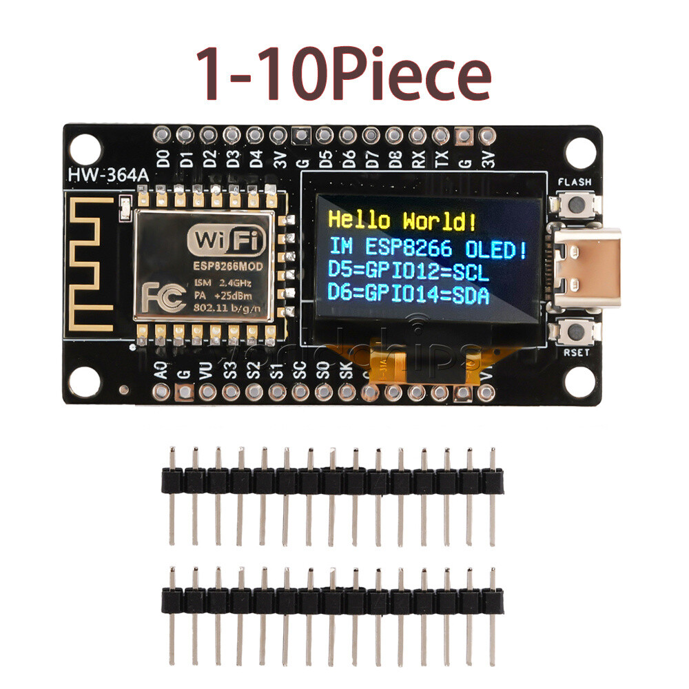 1-10Piece Type-C/Micro USB 0.96″ ESP-12F Nodemcu ESP8266 WIFI Development Board