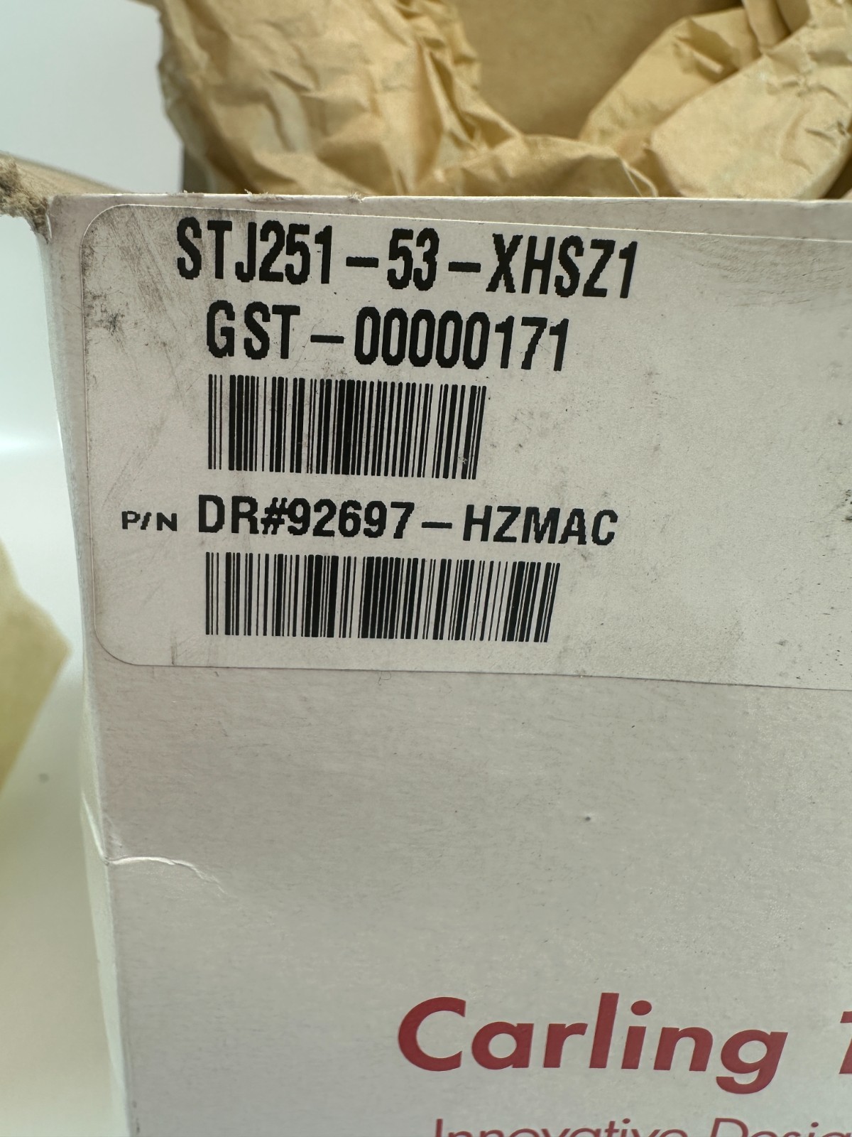 Carling Technologies STJ251-53-XHSZ1 (2518R) Sealed Toggle Switch (Lot of 1)