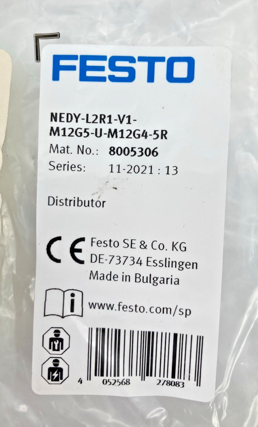 NEW FESTO NEDY-L2R1-V1-M12G5-U-M12G4-5R / NEDYL2R1V1M12G5UM12G45R / 8005306