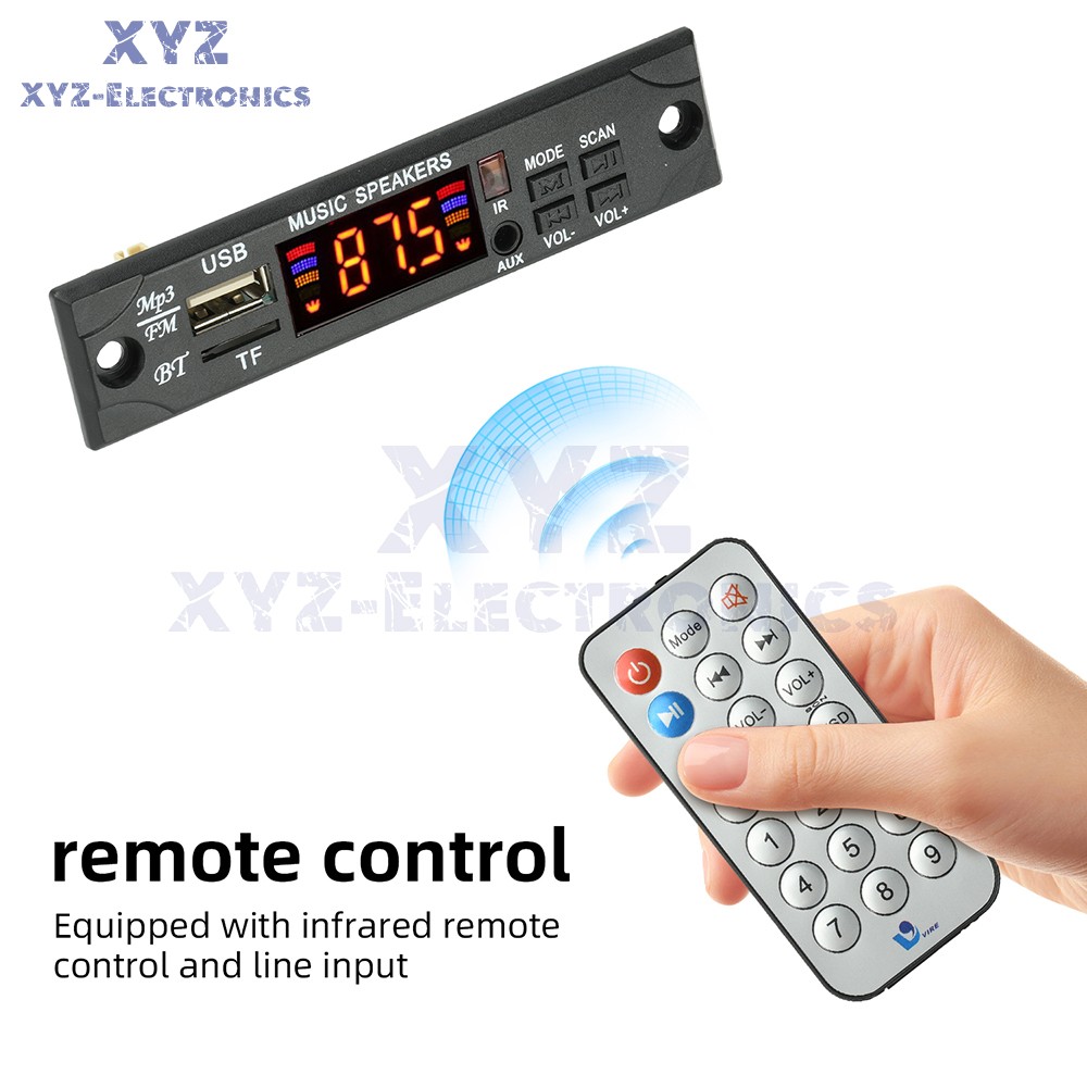 DC12V Bluetooth MP3 Lossless Decoding Board USB Playback Audio Decoder W/ Remote