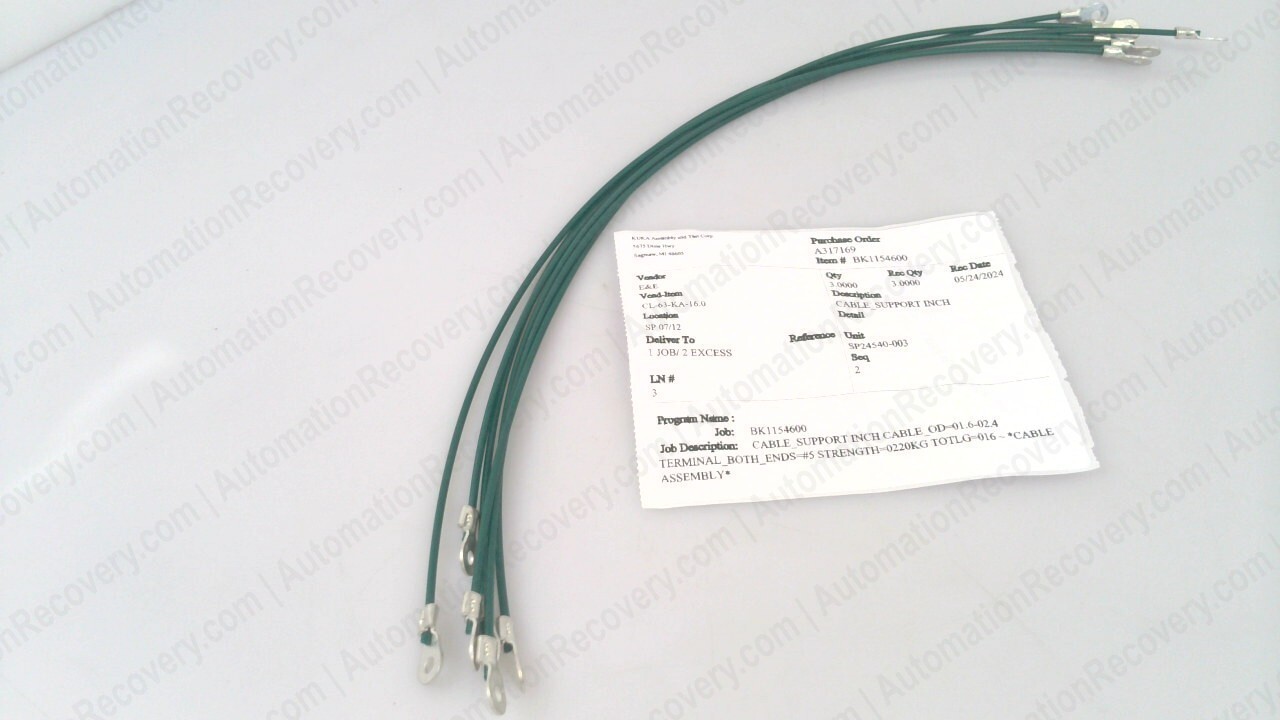CARR LANE CL-63-KA-16.0 PACK OF 6, DOUBLE ENDED CABLE ASSEMBLIES, NEW* #337446