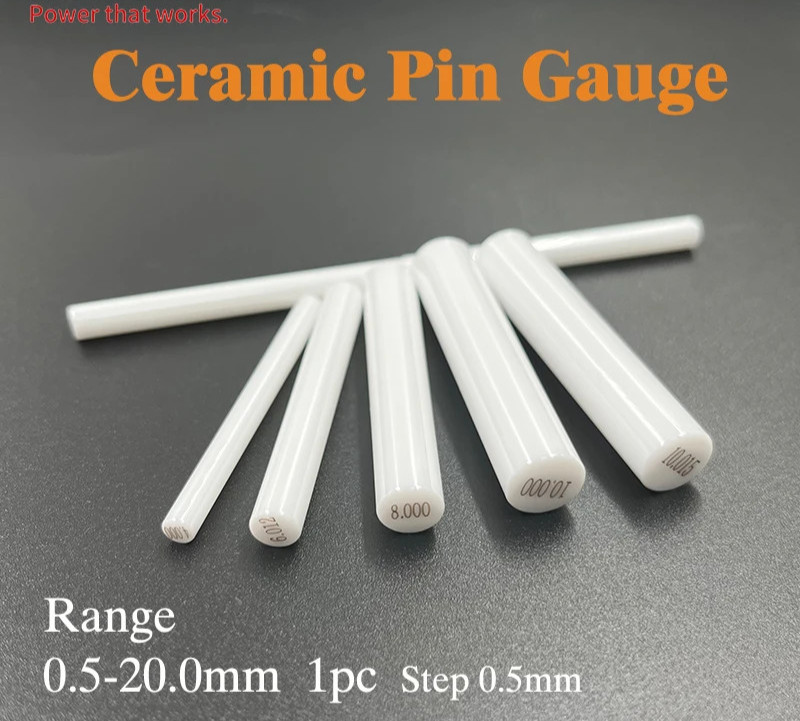 1PC Ceramic Pin Gauge Grade 0 Gauge Tools Range 0.5-20.00mm Carpentry Inspection