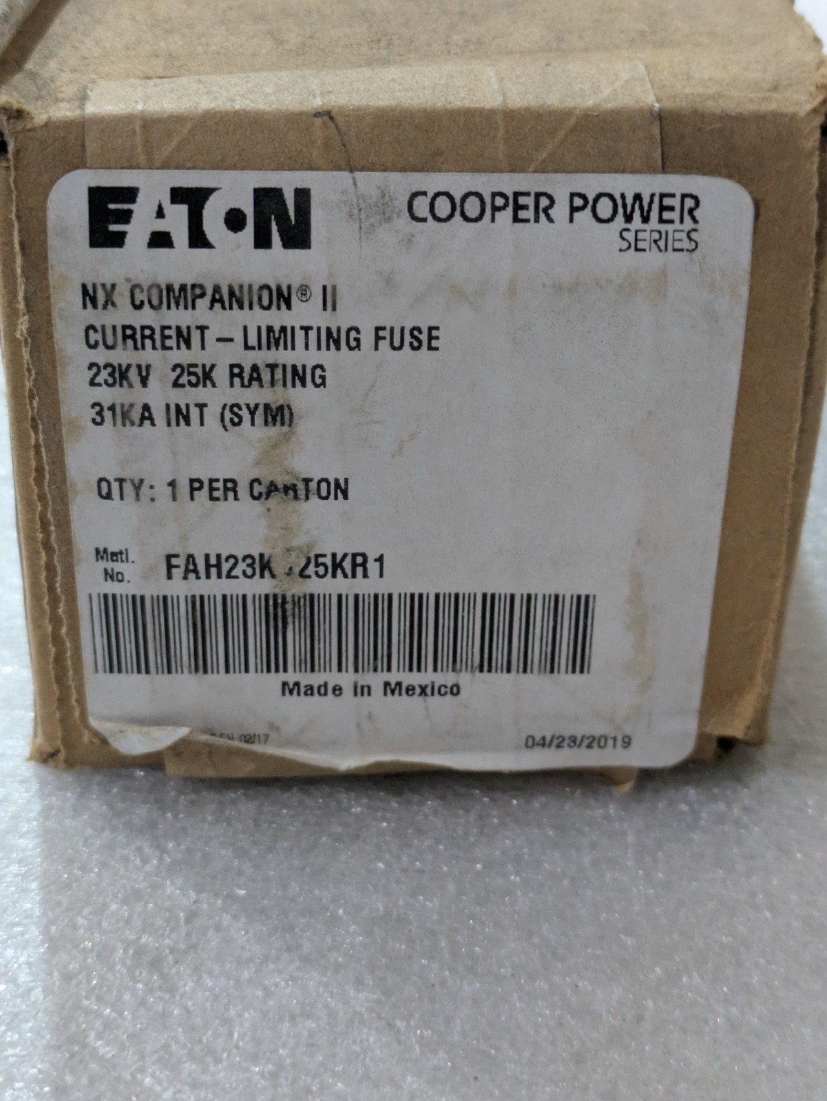 Eaton FAH23KV25KR1 23KV 25K 31KA Current Limiting Fuse Cooper Power Systems MV
